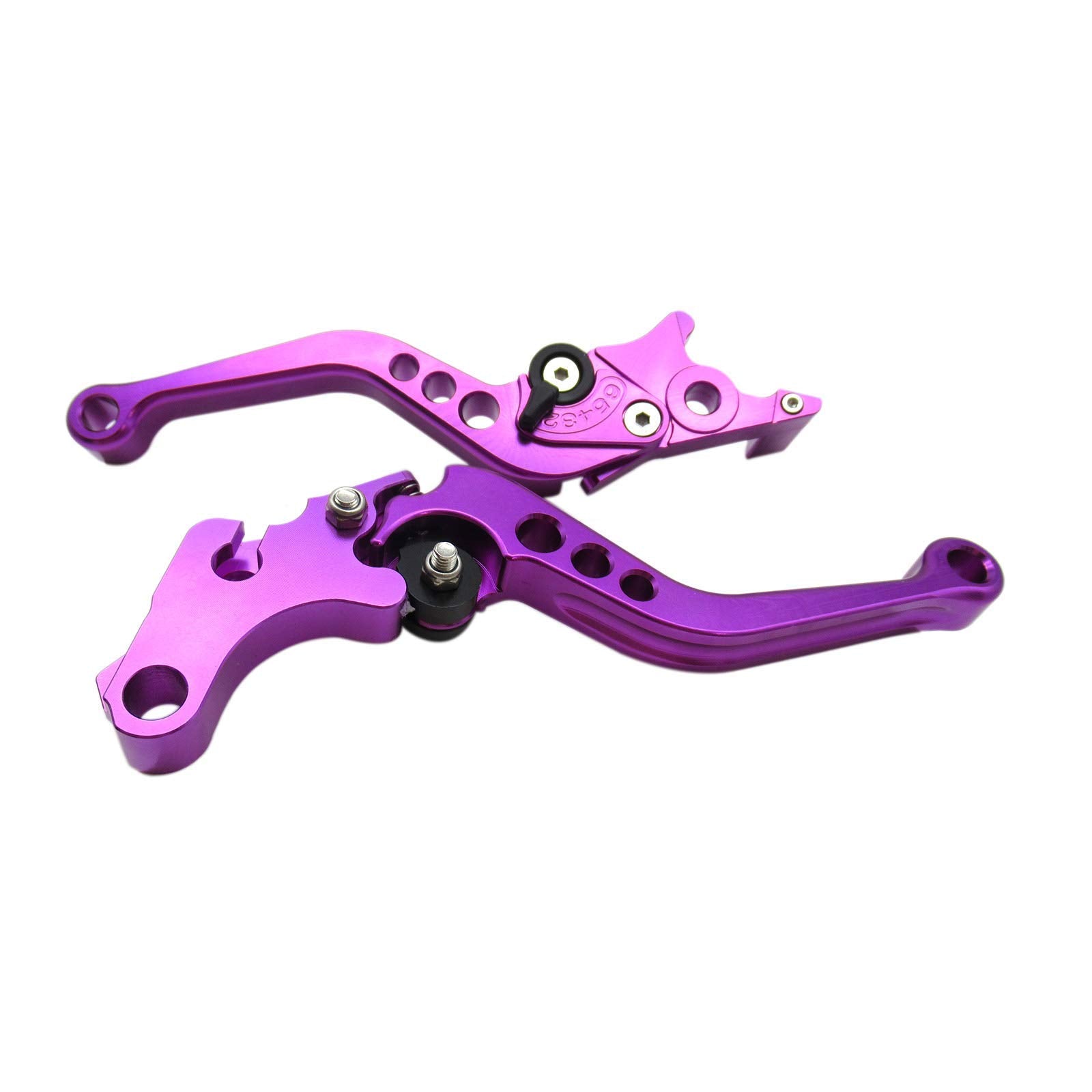 Purple Cnc 6 Position Shorty Brake Clutch Lever For Kawasaki Er-6N / F 2009-2015 09 10 11 12 13 14 15