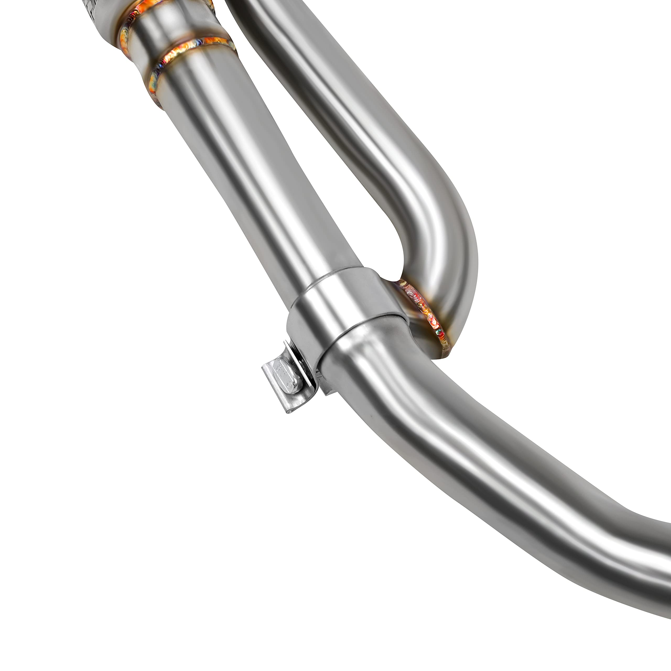 JY PERFORMANCE T304 Stainless Steel Exhaust Flex Y Pipe (2PCS) for 2009-2017 Enclave, Traverse, Acadia, Outlook - Silver, Model DAC793