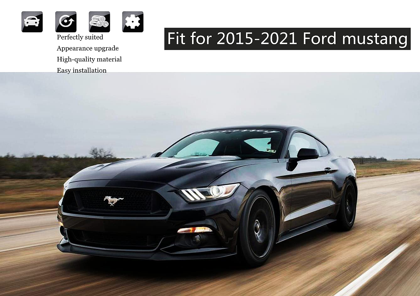Kdfuhrui Car Water Cup Holder Frame Decoration For Ford Mustang Accessories 2015 2016 2017 2018 2019 2020 2021 2022 2023, Interior Accessories,Black Carbon Fiber