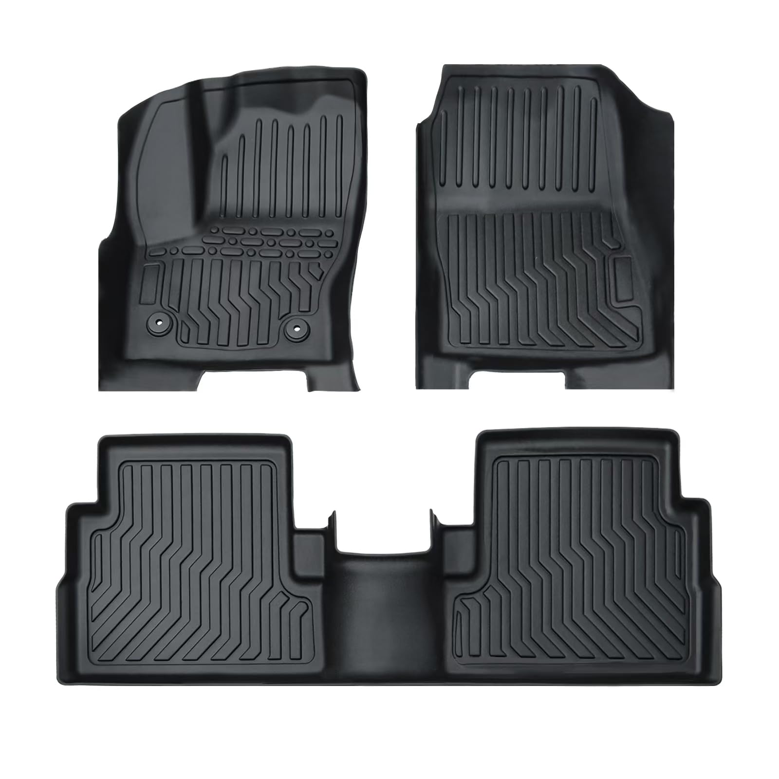 Tupliege All Weather Rubber Floor Mats Compatible with 2013-2019 Ford Escape & 2013-2018 C-Max, 3Pcs Car Automotive Floor Mats &