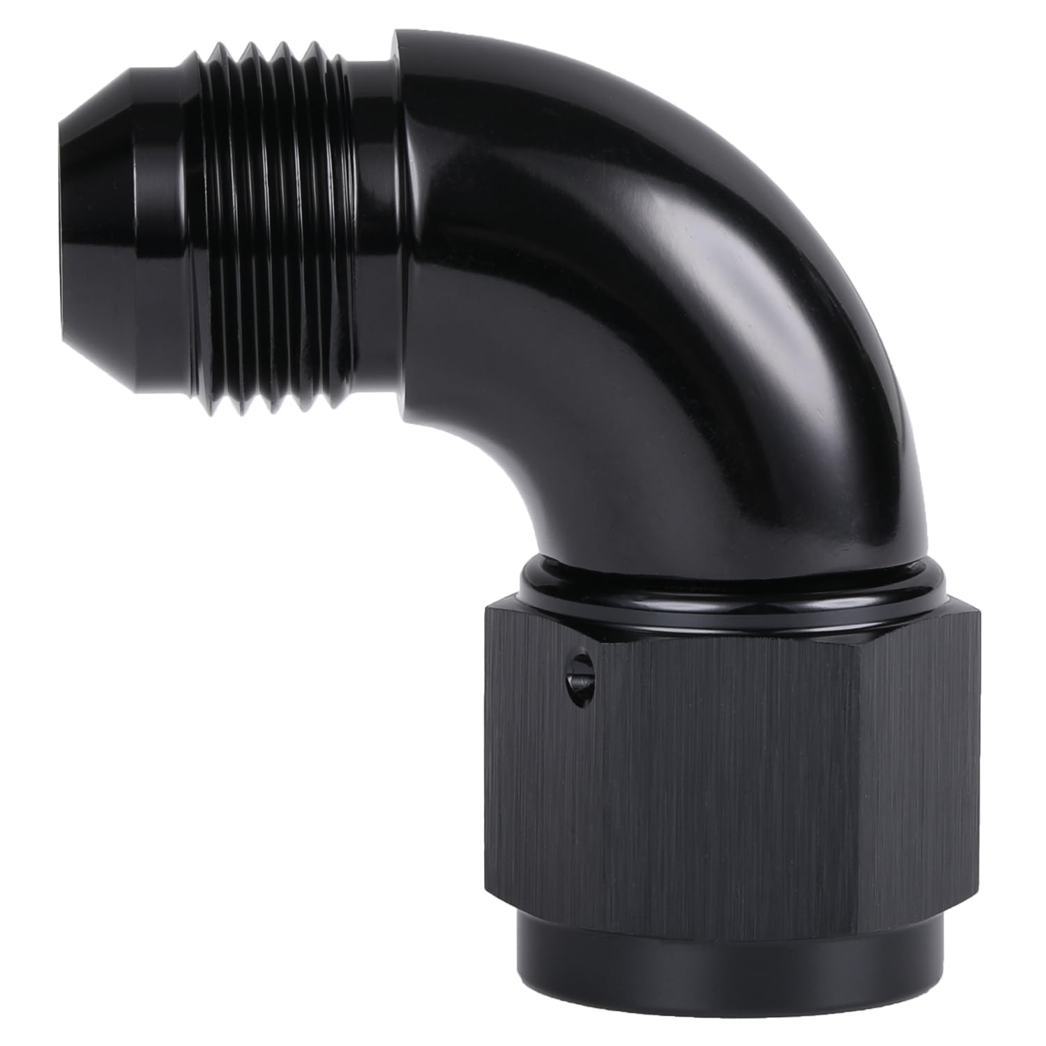 Podavelle 90 Degree 8An Male To 8An Female Swivel Full Flow Fitting Adapter Coupler Aluminum Black