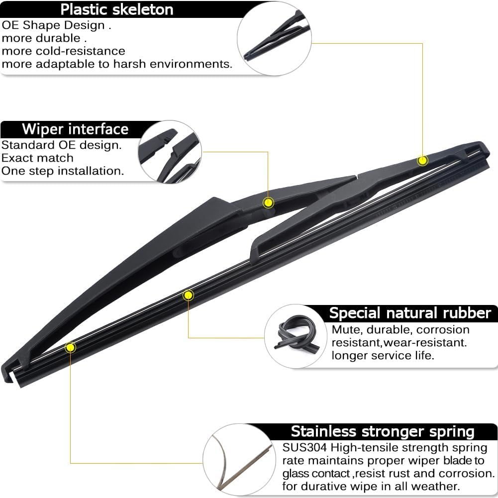 Autoboo 28''+21'' Windshield Wipers With 12'' Rear Wiper Blade Replacement For Mercedes-Benz Ml-Class W164 2006-2011 Ml320 Ml350