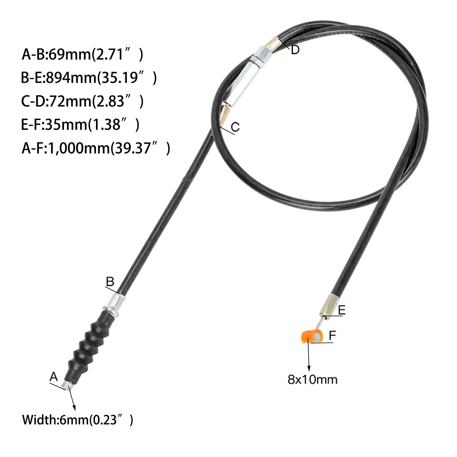 YOXUFA 7/8'' Left Clutch Lever Handle Cable for SSR 50cc 70cc 90cc 110cc 125cc 150cc Apollo RFZ DBX18 TaoTao DB17 DB27 Coolster