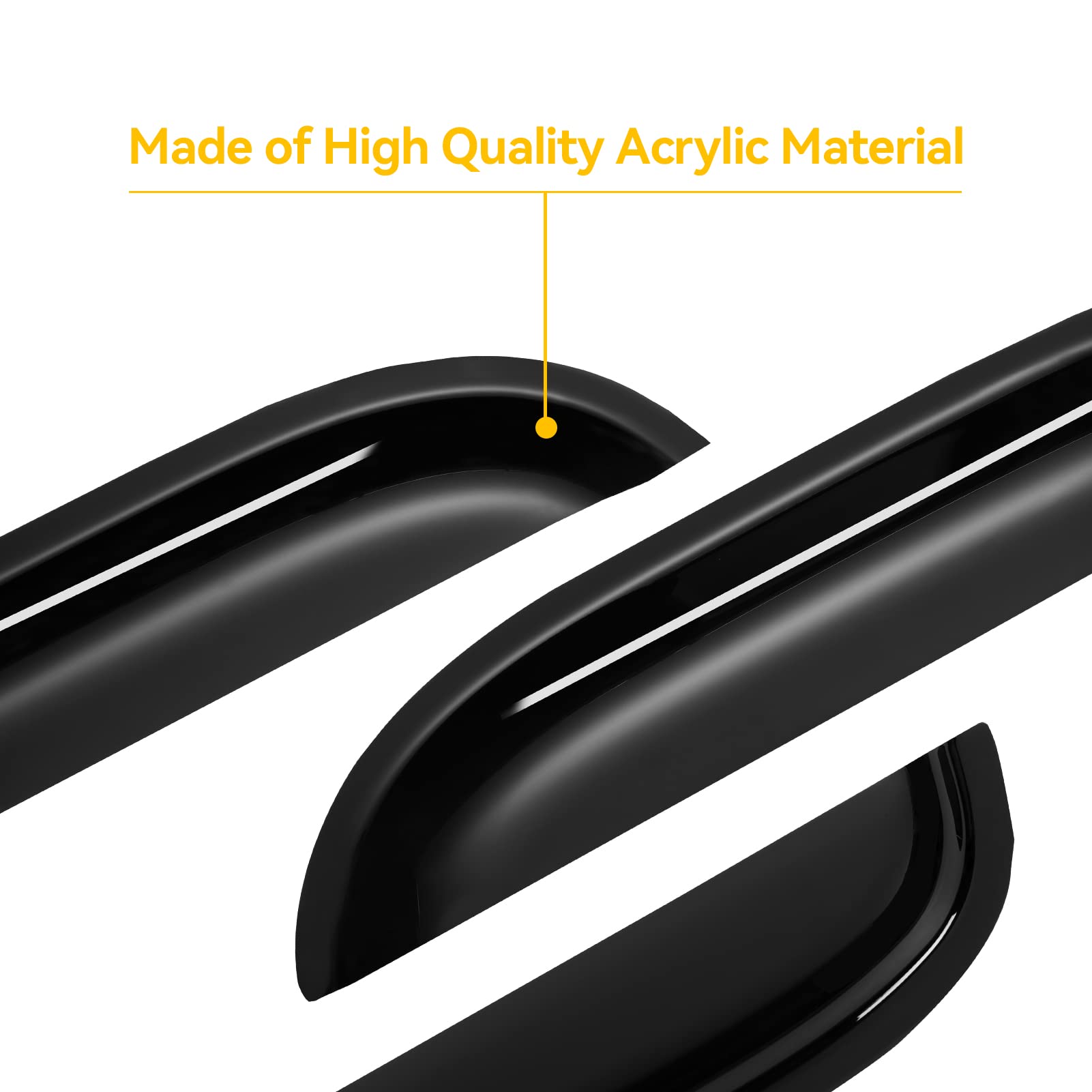 Cxdar Window Visors Rain Guards, Dark Smoke Tinted, Acrylic, for 1997-2003 Ford F150 SuperCab, Wind Deflectors for 97-99 F250 Extended