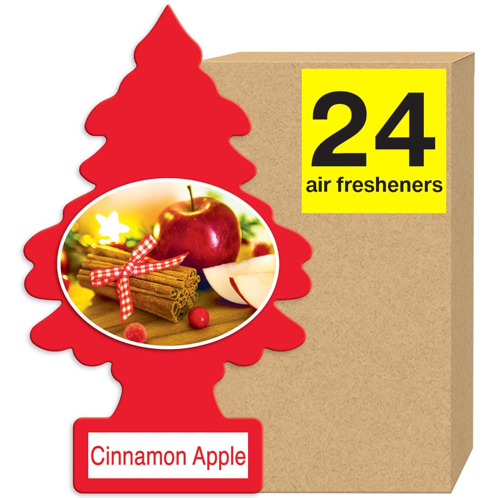 Little Trees Air Fresheners Car Air Freshener. Hanging Tree Provides Long Lasting Scent For Auto Or Home. Cinnamon Apple, 24 Air