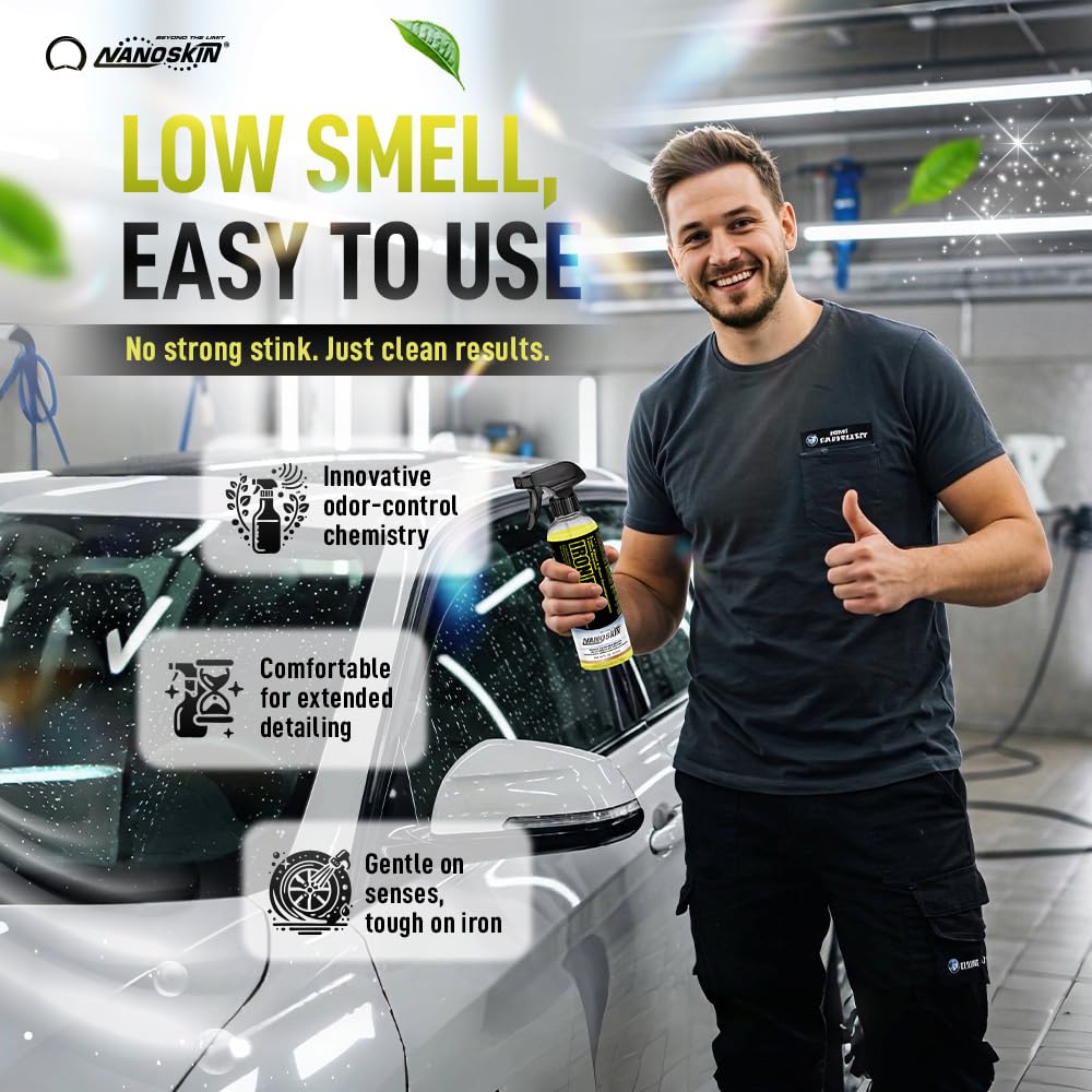 Nanoskin IRON FREE Paint, Wheel & Glass Decontamination Remover, 5 Gallons, Yellow - Removes Iron Particles for Car Detailing