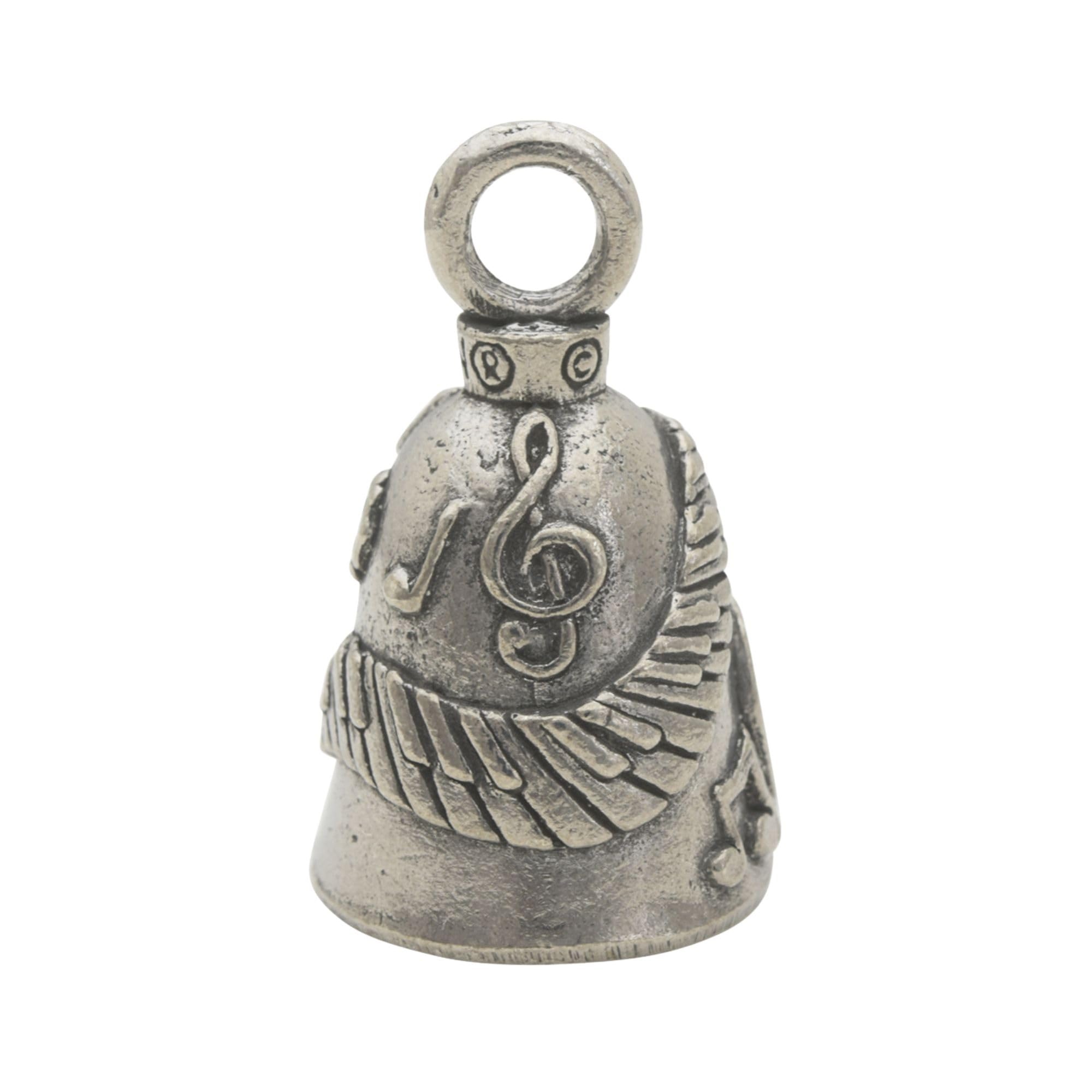 Guardian Bell Good Luck Motorcycle Bell - Lead-Free Pewter, 1.75 inches, Silver, Includes Keyring & Black Velvet Gift Bag, Made in USA