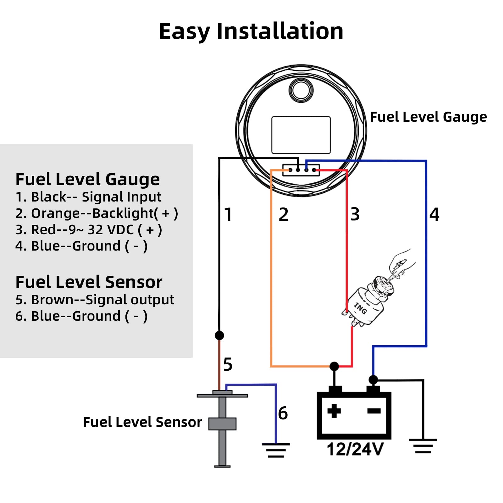 Rupse Fuel Sender Unit Boat Fuel Tank Sending Unit Fuel Water Level Sensor Stainless Steel Fuel Sender And Fuel Gauge For Boat C