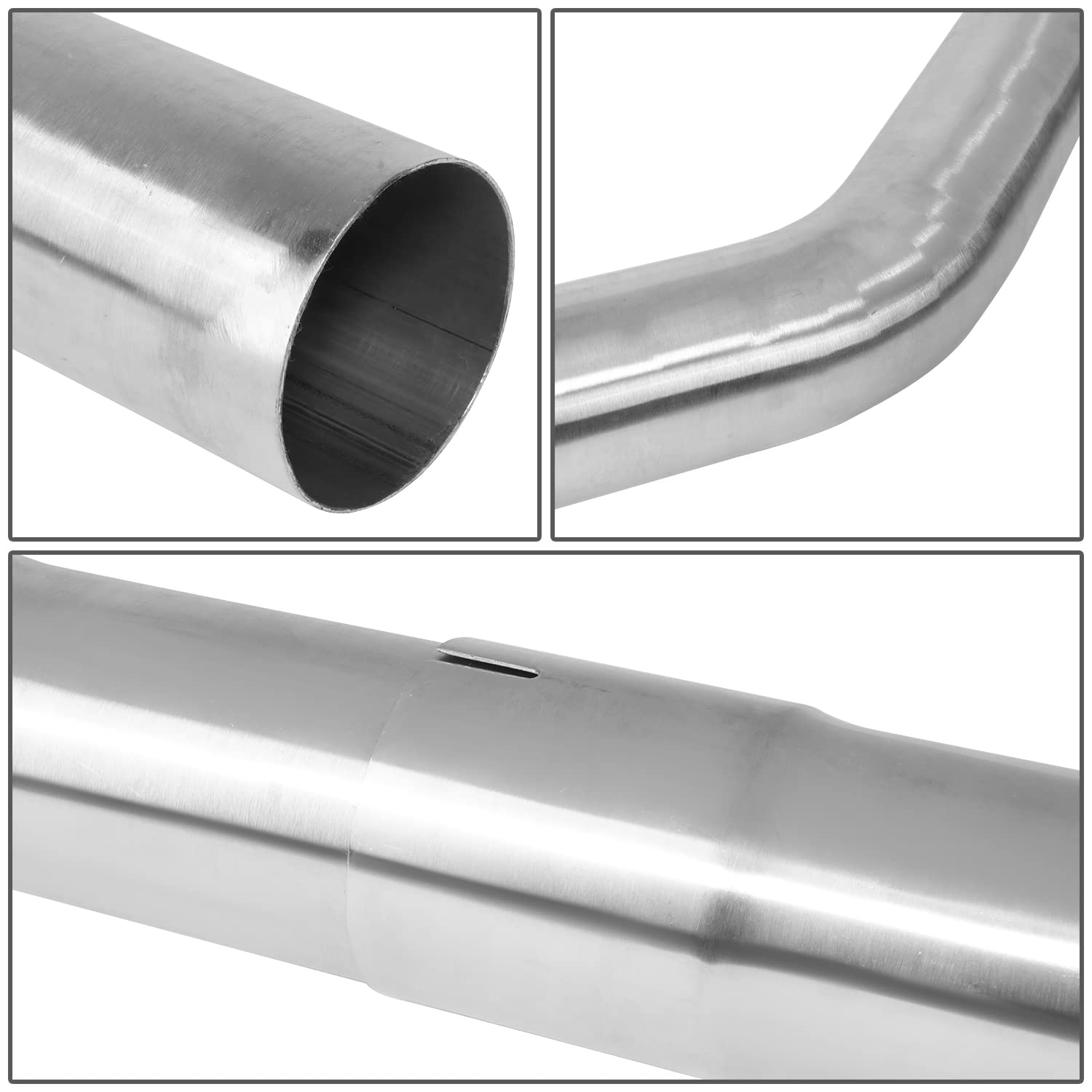 Dna Motoring Ztl-30Ss 16 Pcs 3.0 Inches Stainless Steel Diy Custom Exhaust Tubing Mandrel Bend Pipe Straight & U-Bend Kit, Unive