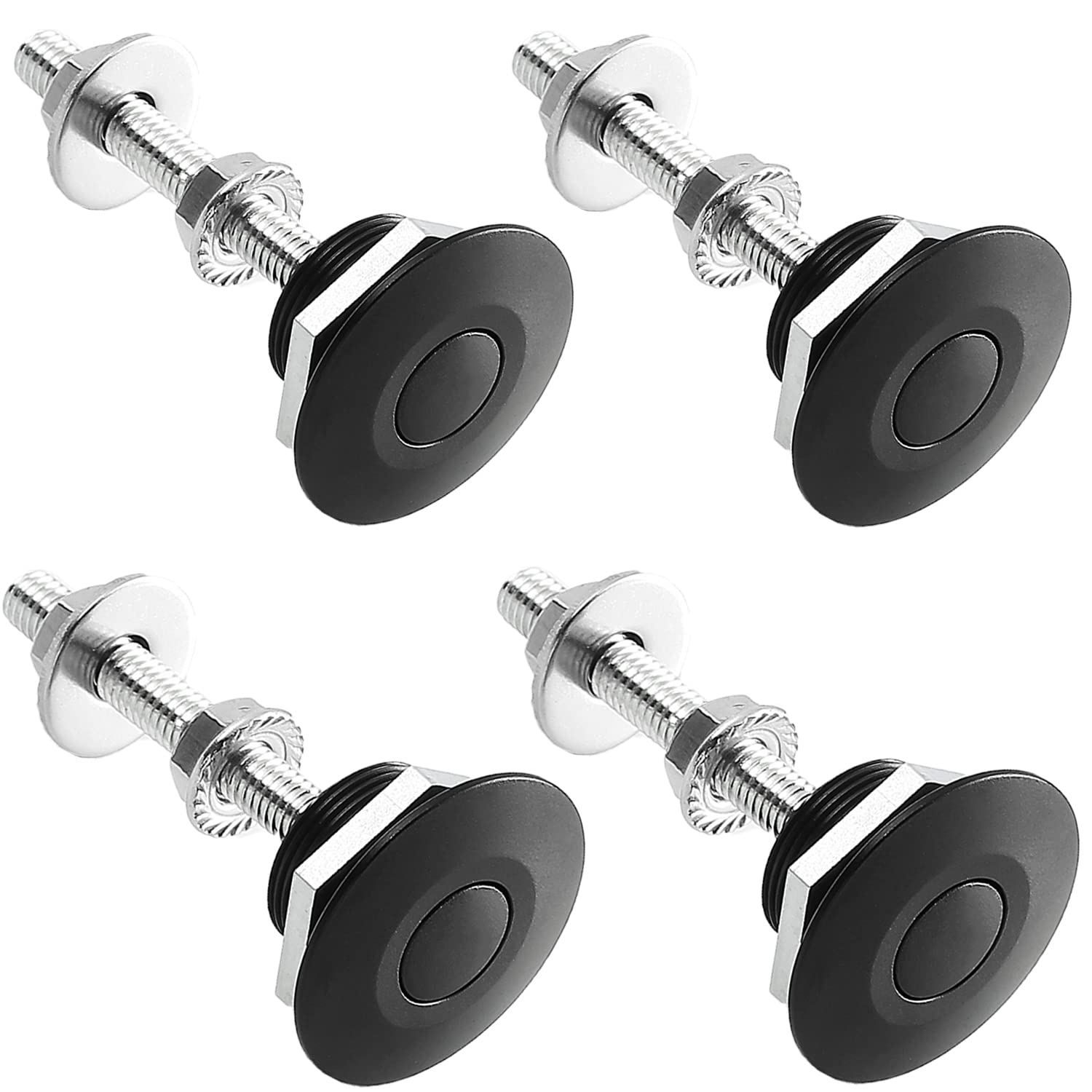 RVCAZON Quick Release Latch License Plate Lock Clip Kit - 4Pcs Aluminum Alloy, 1.25" Diameter, Black