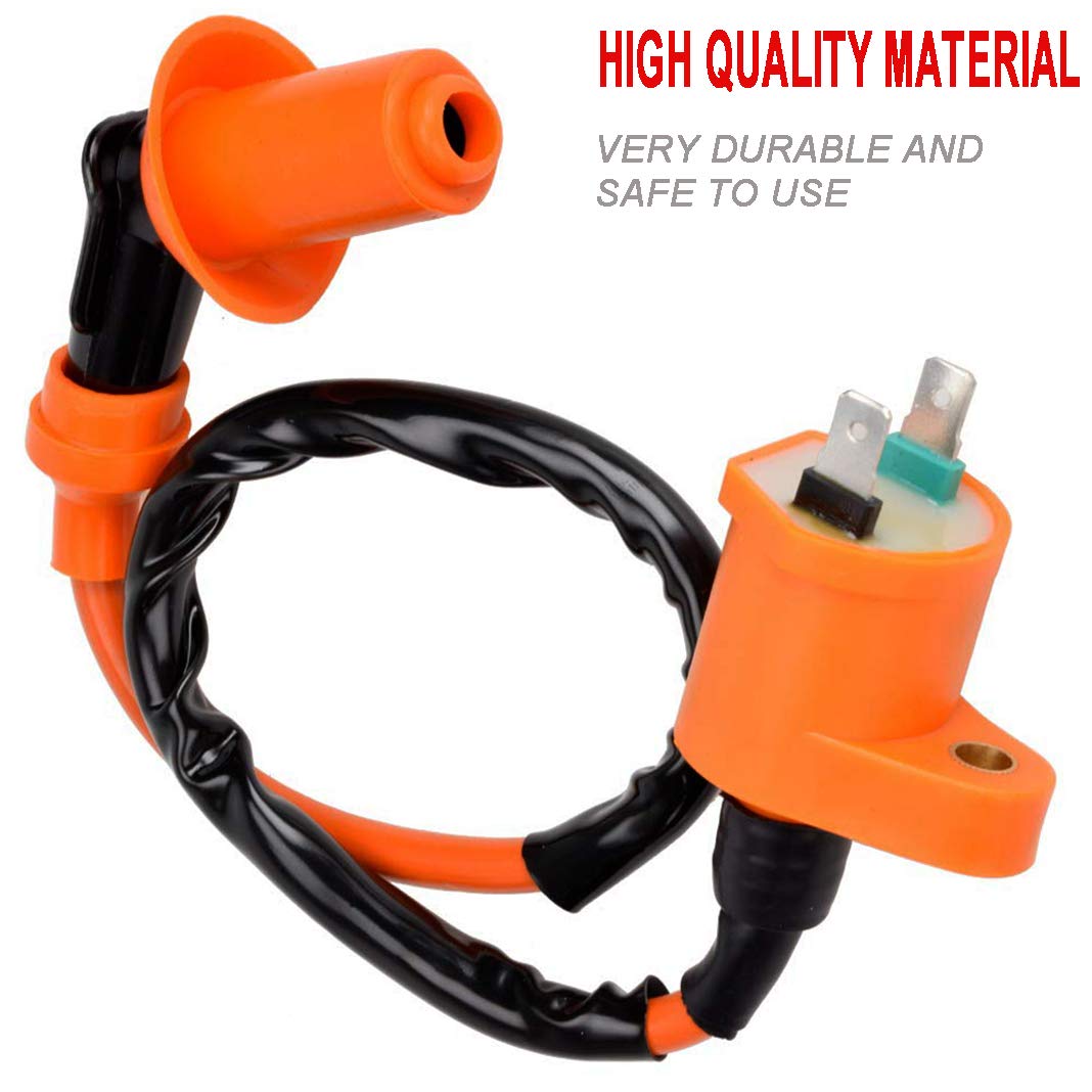 Mecotime Ignition Coil Spark Plug for GY6 50cc 70cc 90cc 110cc 125cc 150cc Automotive Racing 4-stroke Engine Motorcycle Honda Qu