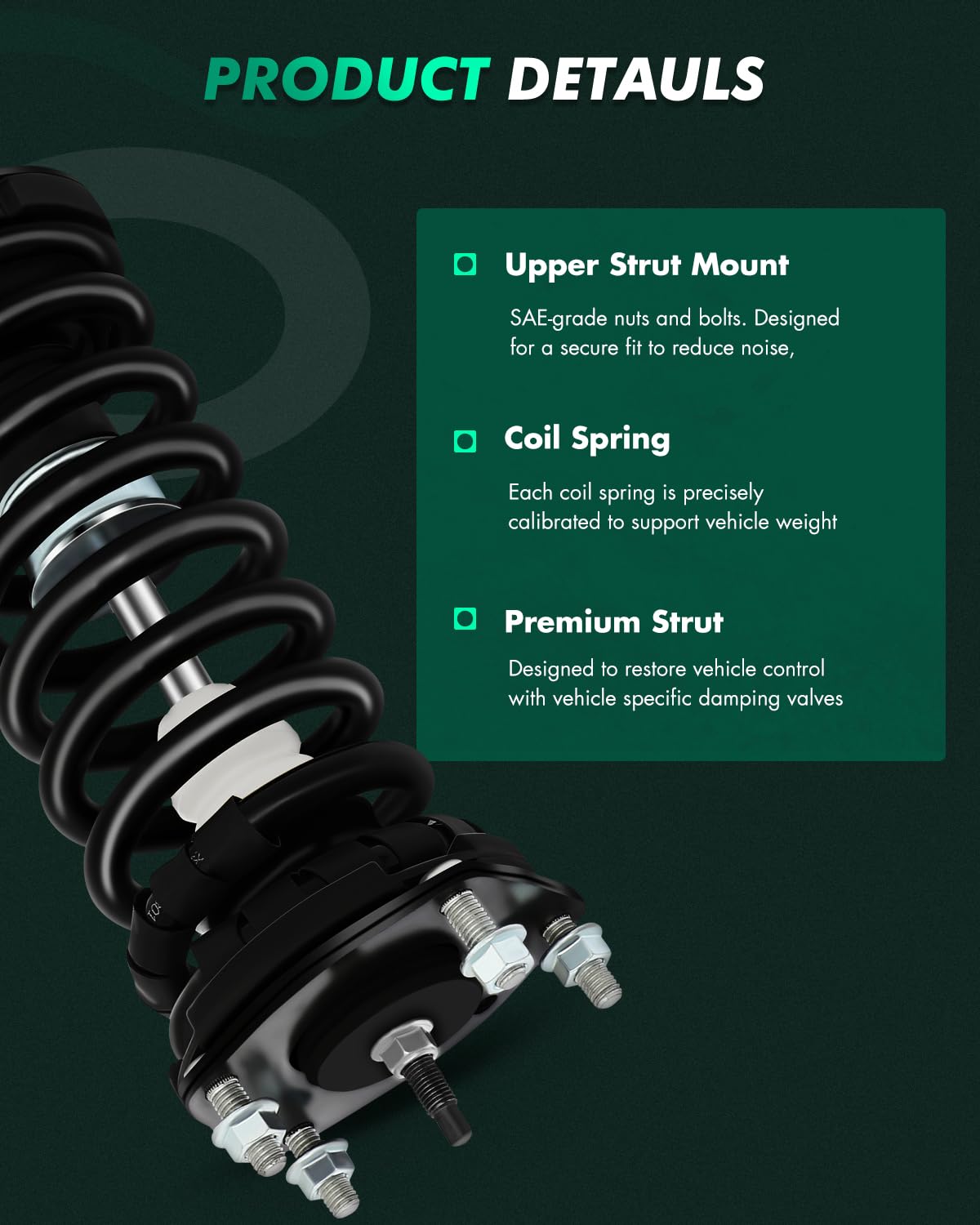 Scitoo 4Pcs Struts And Shocks Complete Assembly For Jeep Commander,For Jeep Grand For Cherokee 171377R Shock Absorber