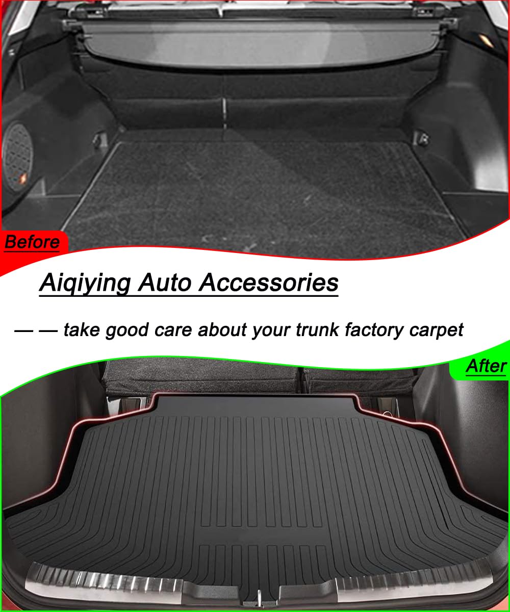 Aiqiying CRV Cargo Liners - Waterproof Durable TPO Trunk Mats for Honda CRV 2007-2016, Black, 3D-Designed All-Weather Protection