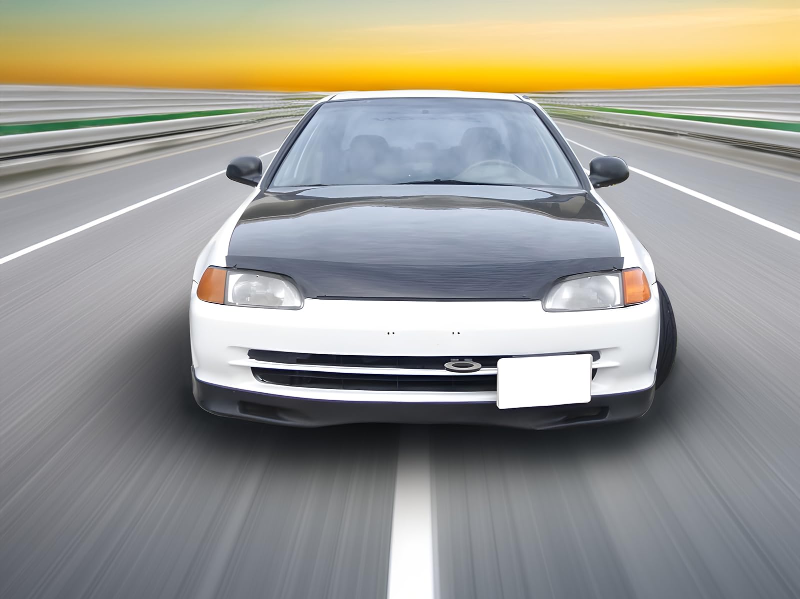 IKON MOTORSPORTS Front Bumper Lip, Compatible with 1992-1995 Honda Civic, Black PU Front Lip Finisher Under Chin Spoiler Add On