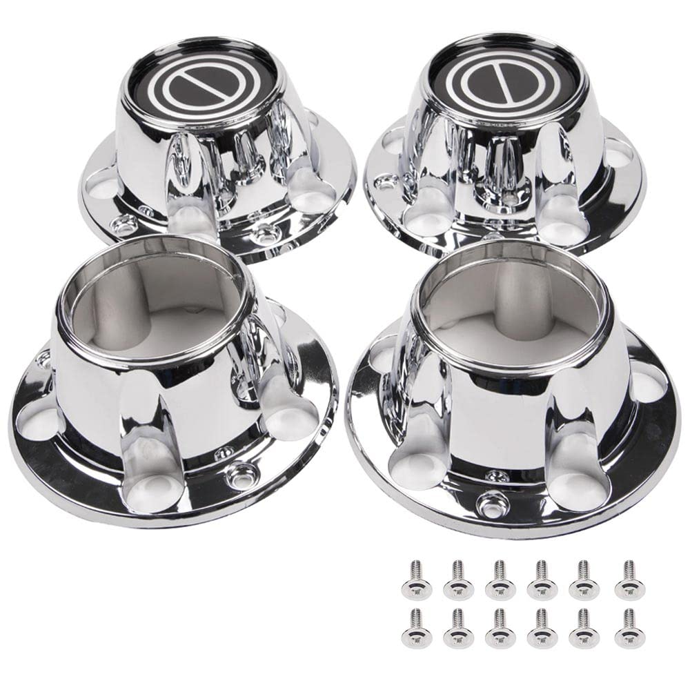 G-PLUS Chrome Wheel Hub Center Caps with 12 mounting Screws, Compatible with Ford F150 Truck/Bronco 1980-1996, Fit Ford Van 1992