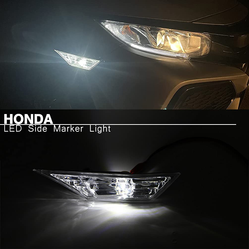 Njsbyl Civic Side Marker Light For Honda Civic Sedan Coupe Hatchback 2016 2017 2018 2019 2020 2021 2022 Side Marker Turn Signal