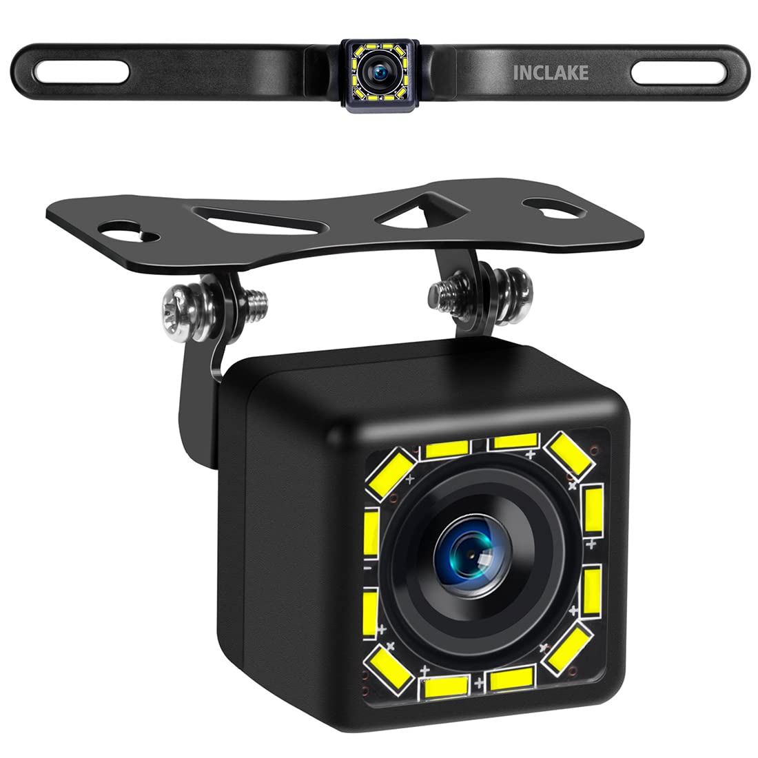 Inclake Car Backup Camera, Rear View Camera Ultra Hd 12 Led Night Vision, Waterproof Reverse Camera 140 Wide View Angel With Mul