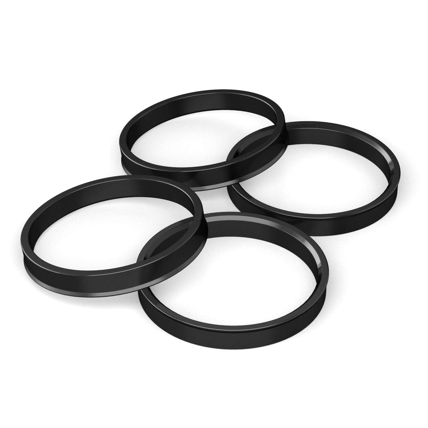 Stancemagic Hubcentric Rings (Pack Of 4) - 67.1Mm Id To 73.1Mm Od - Black Poly Carbon Plastic Hubrings - Compatible With Mitsubi