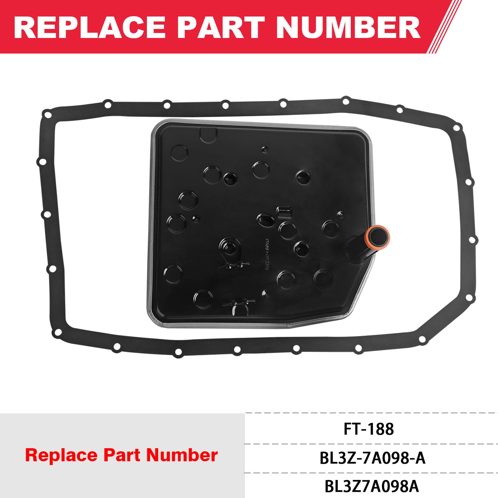Fitede 6R80 Transmission Filter Kit with Gasket for Ford Expedition, F150, Mustang, Lincoln Navigator - Replaces FT-188 BL3Z-7A098-A
