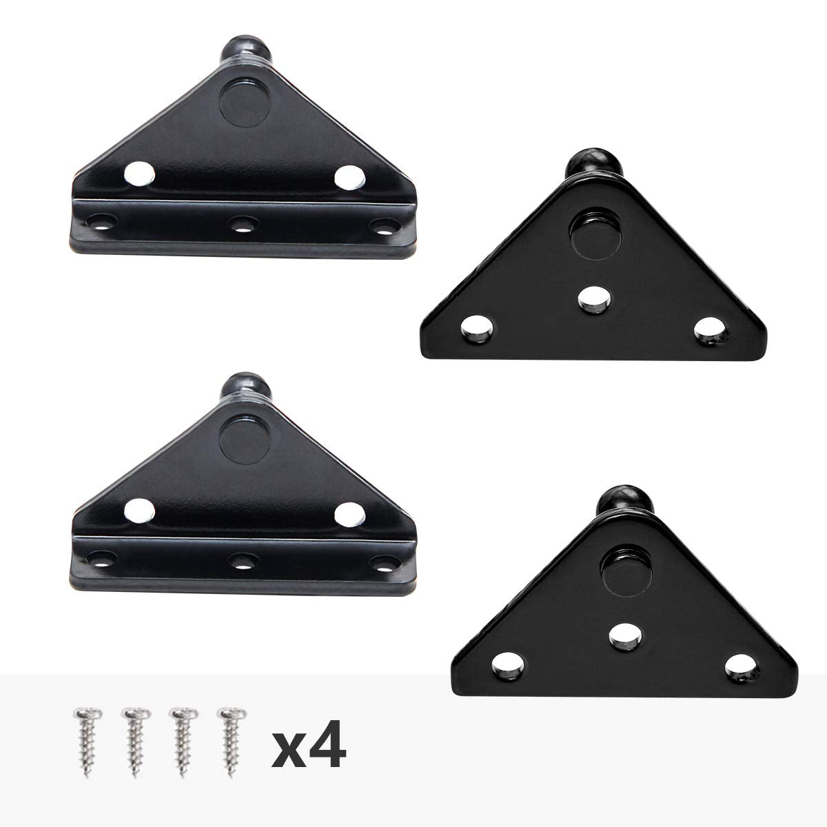 ARANA 10MM Gas Strut Mounting Brackets - 4PCS Ball Stud Mount Bracket for Universal Lift Supports with 16 Screws, Black