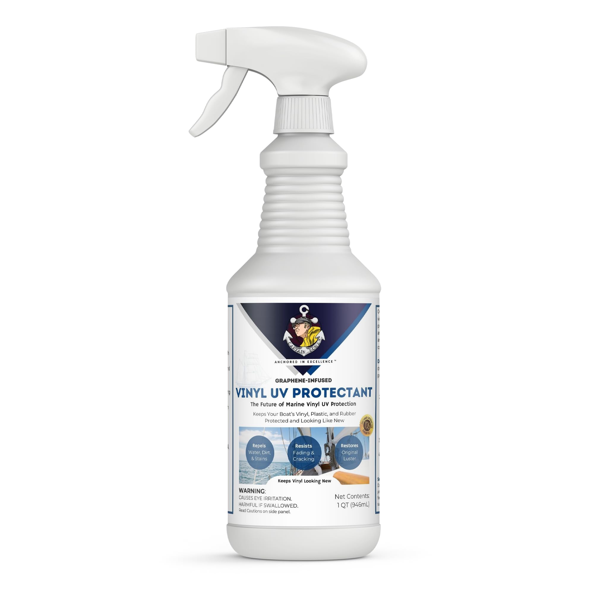 Captain Dons Graphene-Infused UV Vinyl Protectant, Vinyl Conditioner, & Vinyl Restorer, 32 oz