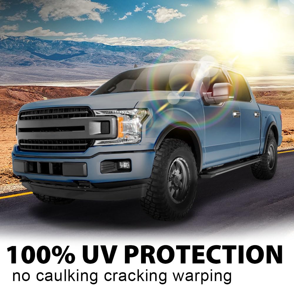 G-Plus Fender Flares Compatible With Ford F150 2018-2020 Black Smooth Paintable 4 Pcs