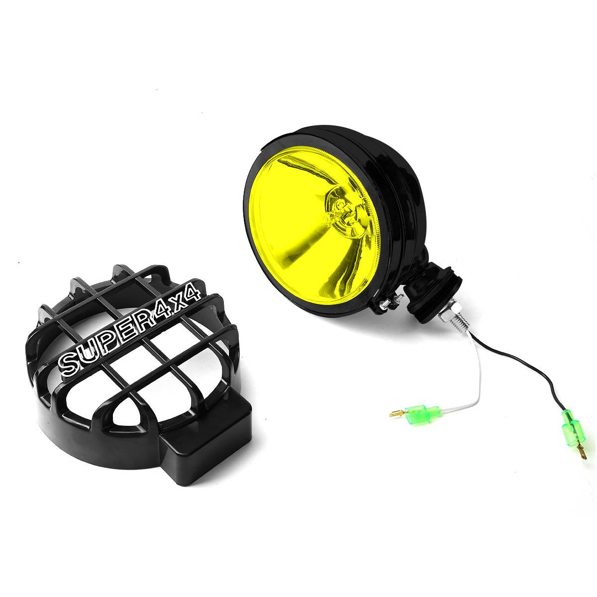 DNA MOTORING 6" Round Fog Lights with Switch - Chrome / Amber - Model FL-6-U+SW-AM-CH
