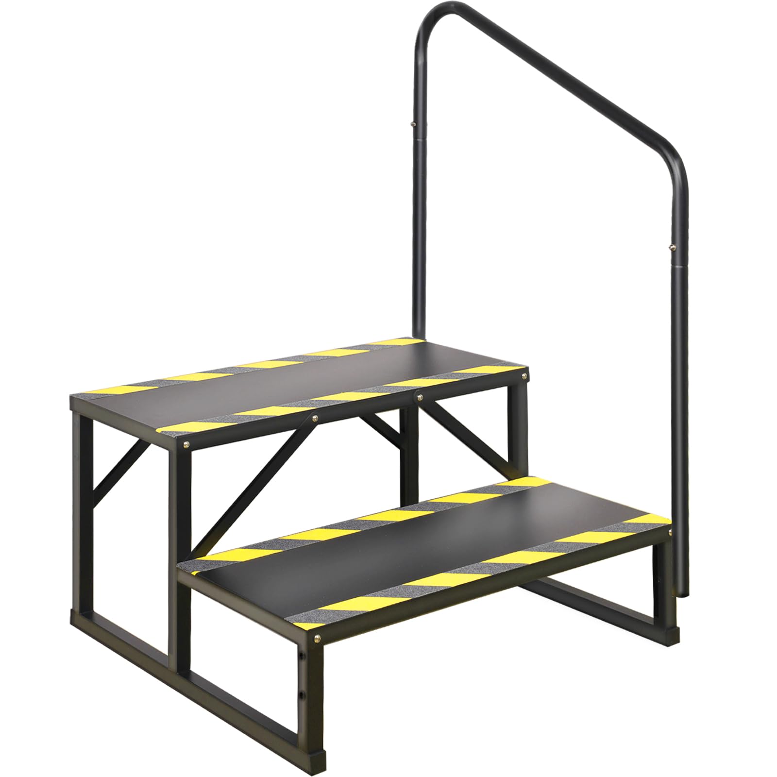 TOCRETOARE RV Steps with Handrail, Hot Tub 2 Steps with Handrail, Portable Stairs Steps for 5th Wheel RV, Mobile Home Stairs Out