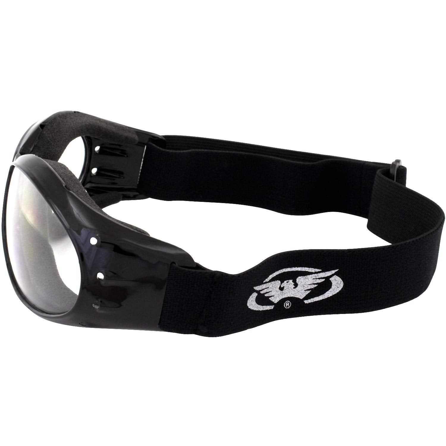 Global Vision Eliminator Dirt Bike Padded Motorcycle Riding Goggles For Men And Women (Black Frame/Smoke Lens) (Black Frame/Clear Lens)