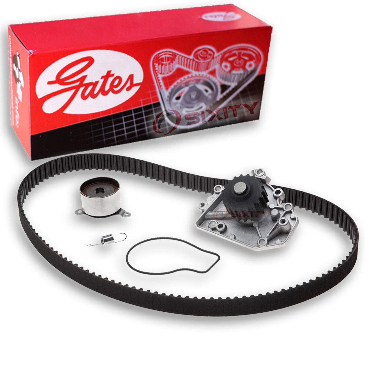 Gates PowerGrip Timing Belt Kit w Water Pump compatible with Honda CR-V 2.0L L4 1997-2001