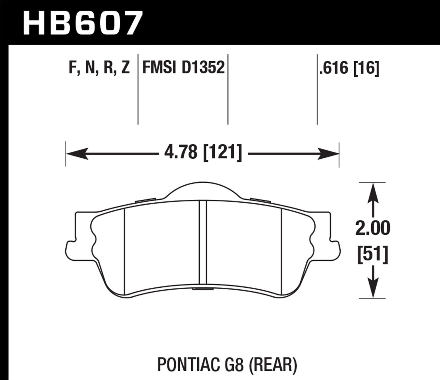 Hawk Performance Hb607F.616 Hps Performance Ceramic Brake Pad
