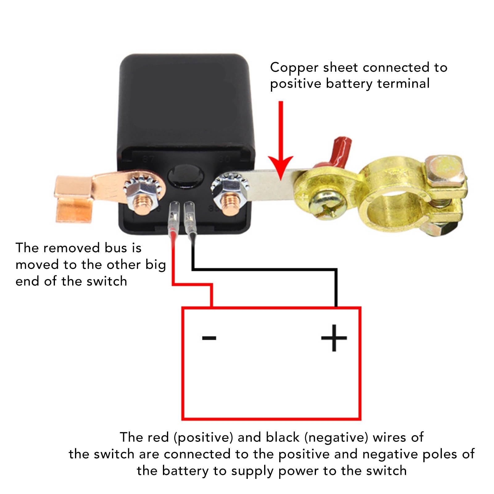 Diydeg Remote Battery Disconnect Switch 200A, Anti-Theft Cut Off for Car, RV, Boat, Black, Dual Remote Control, Durable ABS Material