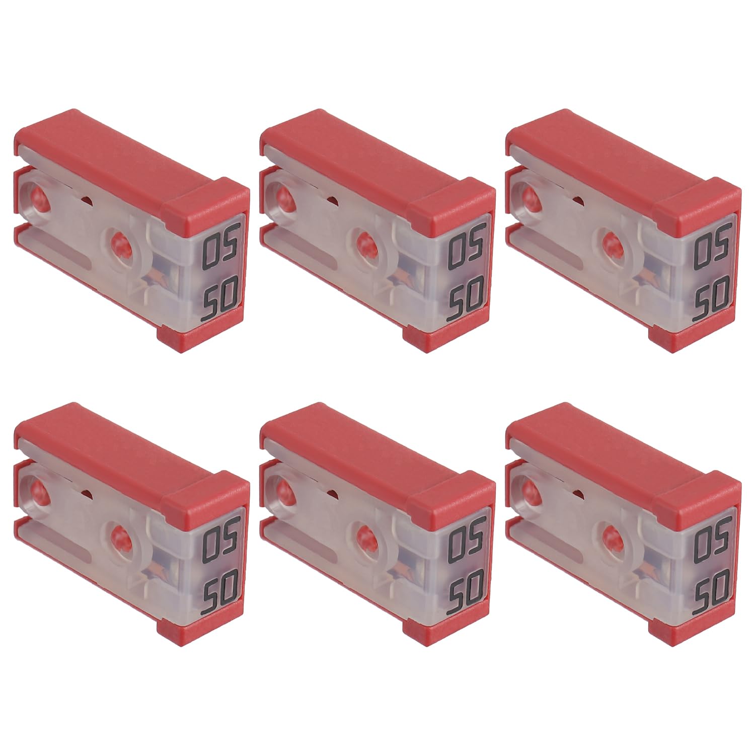 EPLZON 50A 32V Mini Slotted Automotive MCASE Shaped Cartridge Fuse Kit(Pack of 6pcs,50A)