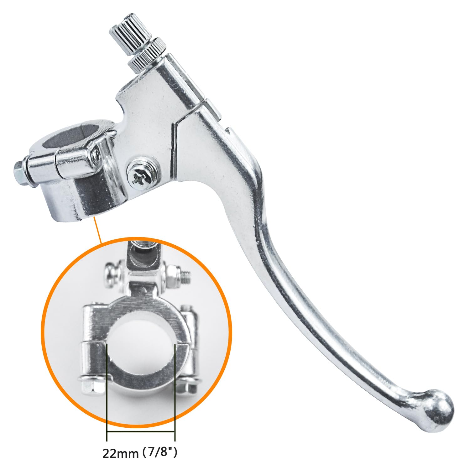 HOLATO 22mm 7/8 Silver Left Clutch Brake Handle Lever Perch for Coleman CT200U BT200X Mini Bikes & Dirt Bikes