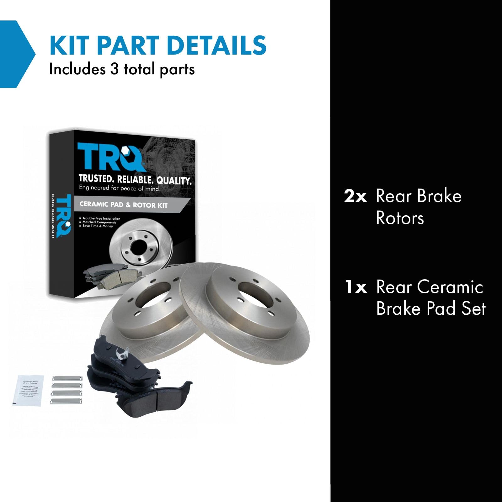 Trq Rear Premium Ceramic Brake Pad & Rotor Kit For Mountaineer Explorer