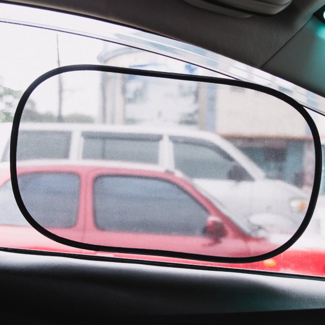 Kinder Fluff Car Window Shade (4X Transparent Sunshades) - The Only Certified Car Window Sun Shade For Driver Proven To Block 99