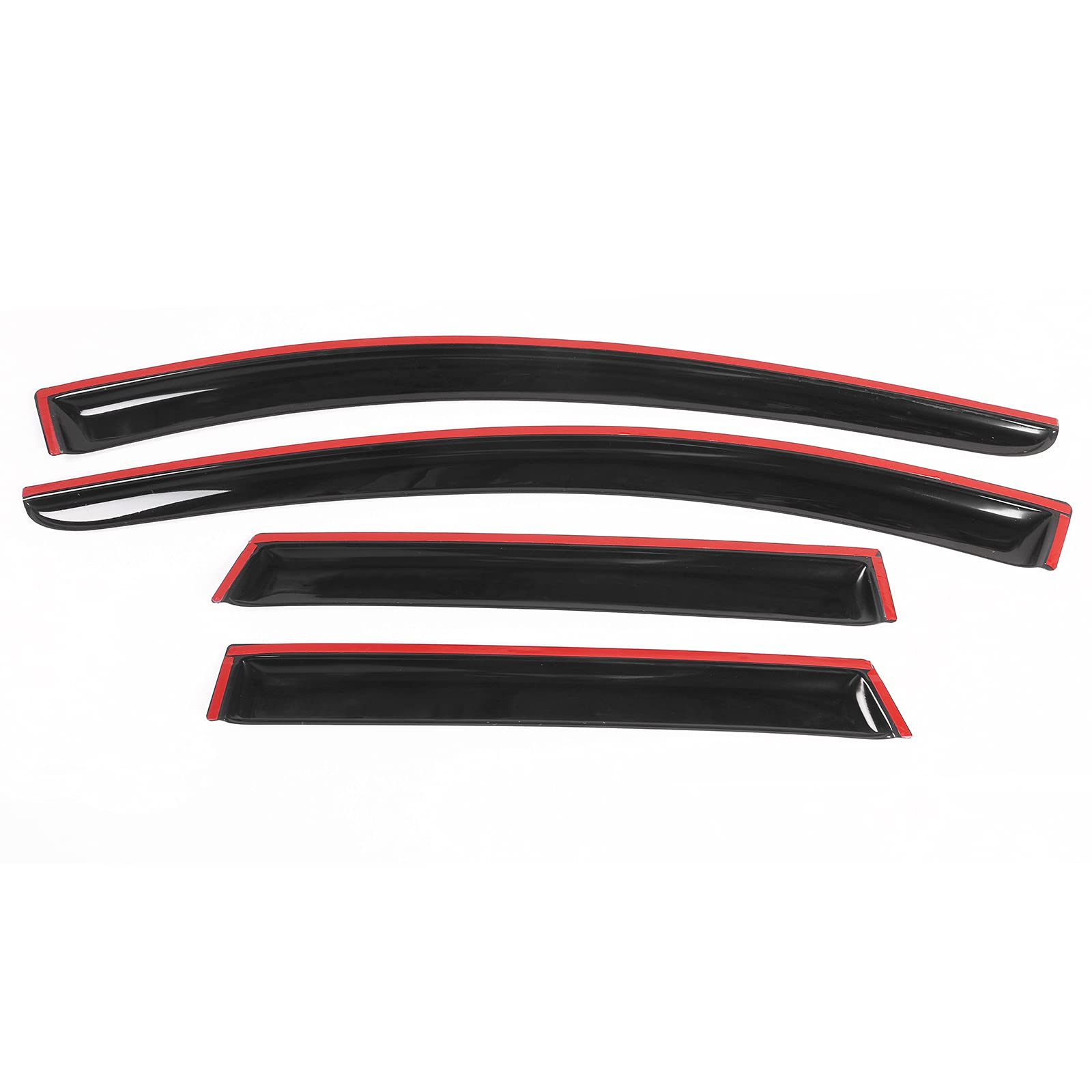 IKON MOTORSPORTS, Window Visor Compatible with 2015-2024 Nissan Murano, Slim Style Acrylic Black Sun Rain Wind Guards Vents Shad