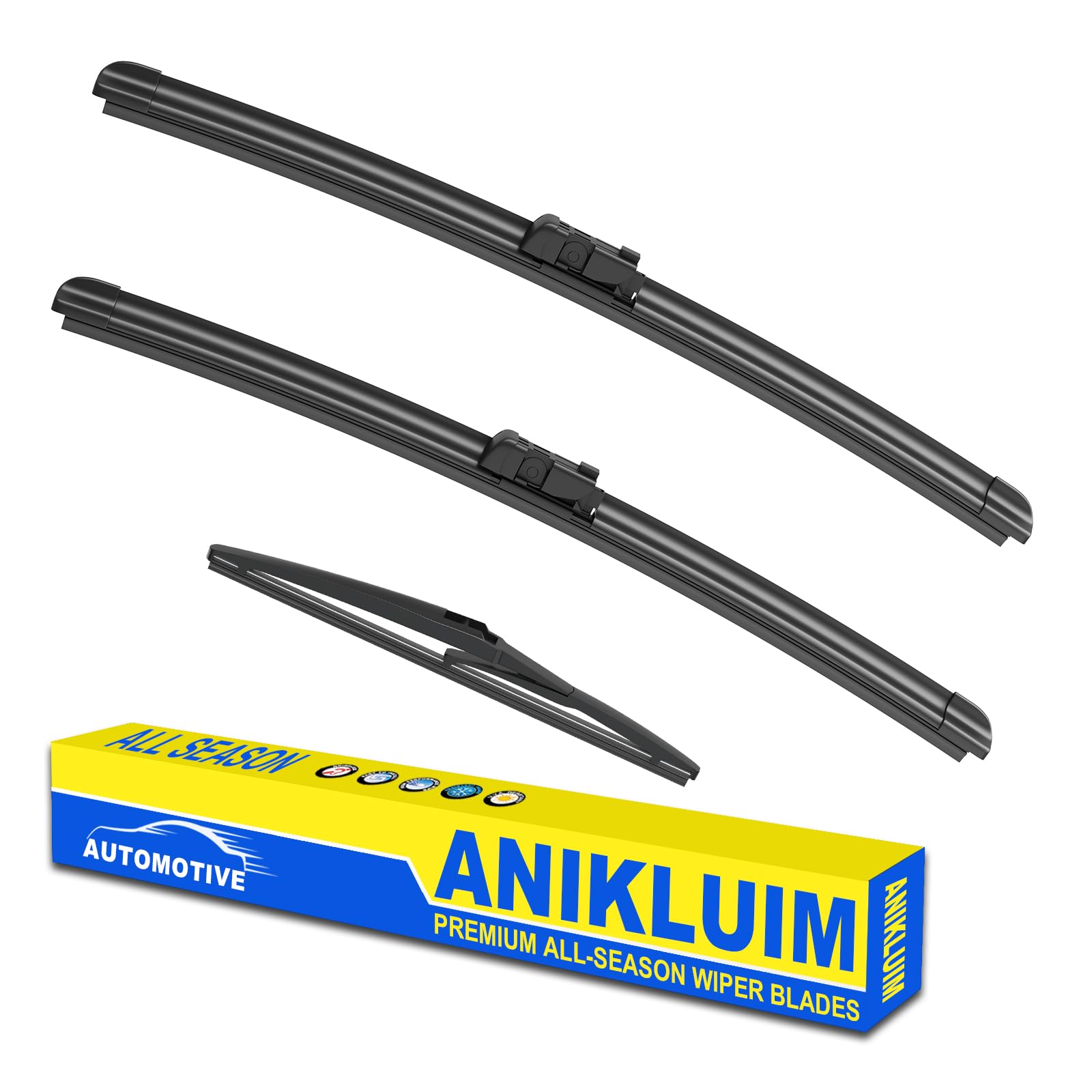 Anikluim 22''+22'' Wiper Blades With 12'' Rear Wiper Blade Set Replacement For 2007-2013 Chevrolet Tahoe Windshield Wipers Origi