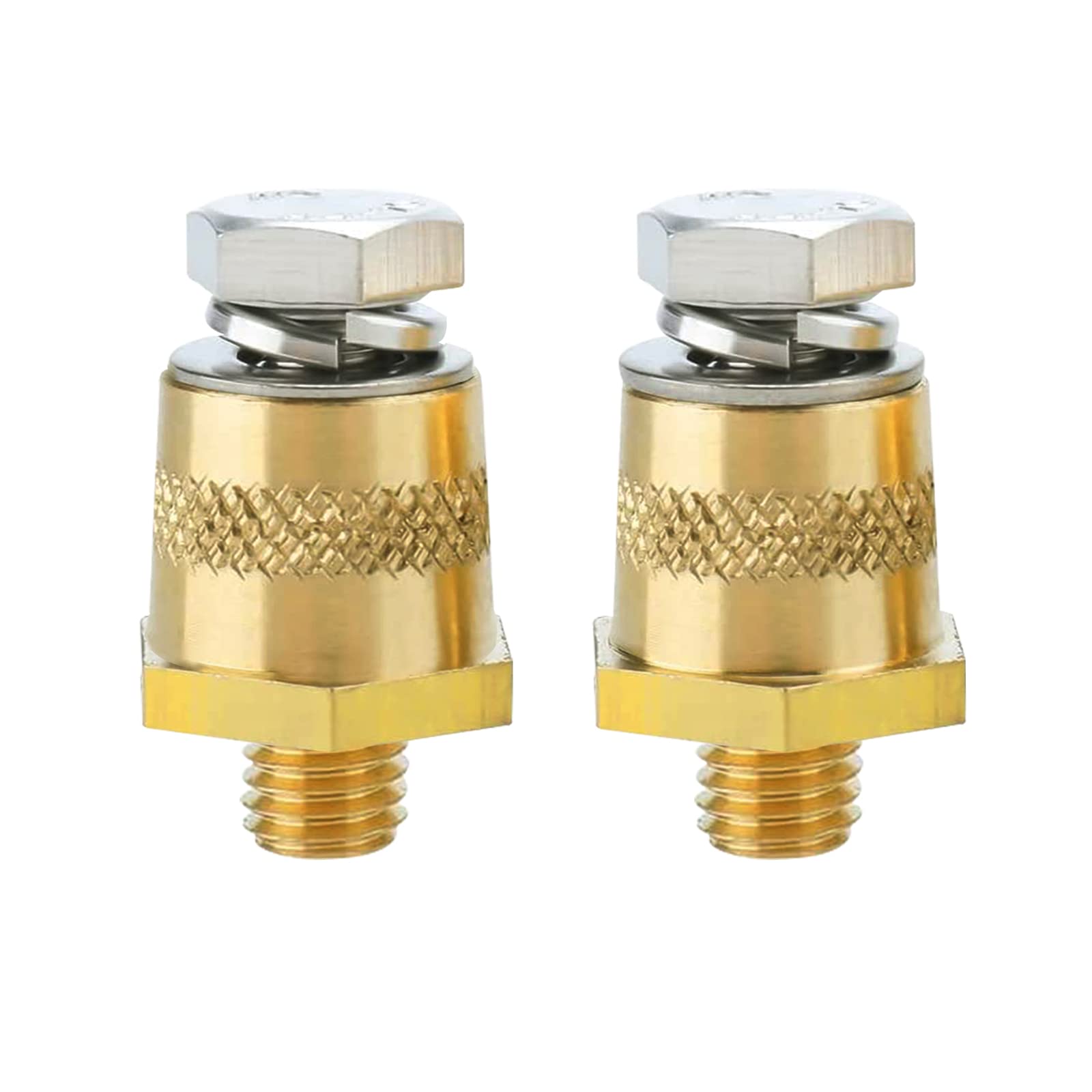 Ampper 3/8-16 Thread Male Brass Side Post Battery Terminal Charging Posts, Standard Side Post 3/8 Battery Post Adapter (+/-) wit
