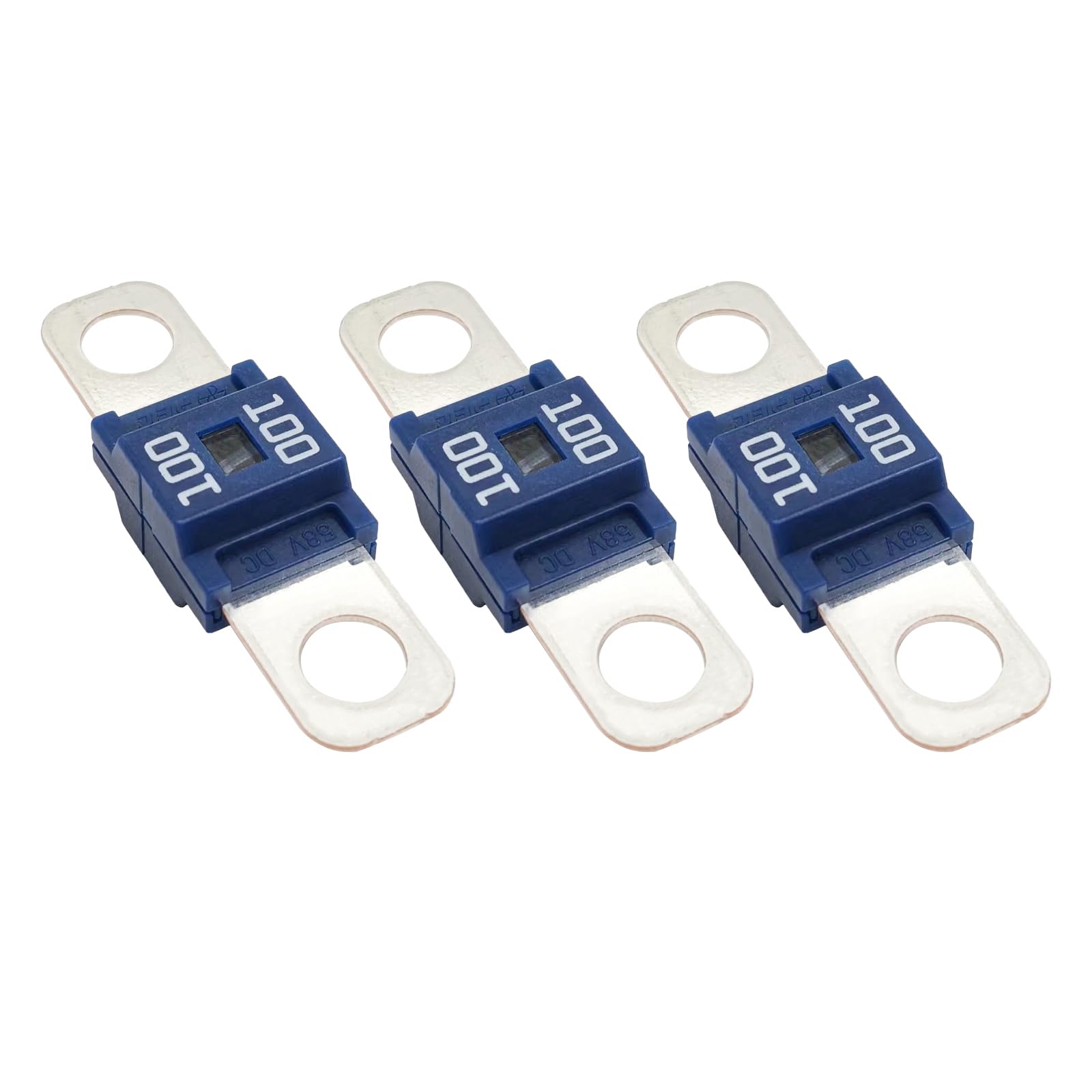 Pack of 3 AMI/Midi Fuse 100 Amp High Current Fuse Bolt-on Fuse, commonly Used in Cars, Trucks, Construction Vehicles, Agricultur