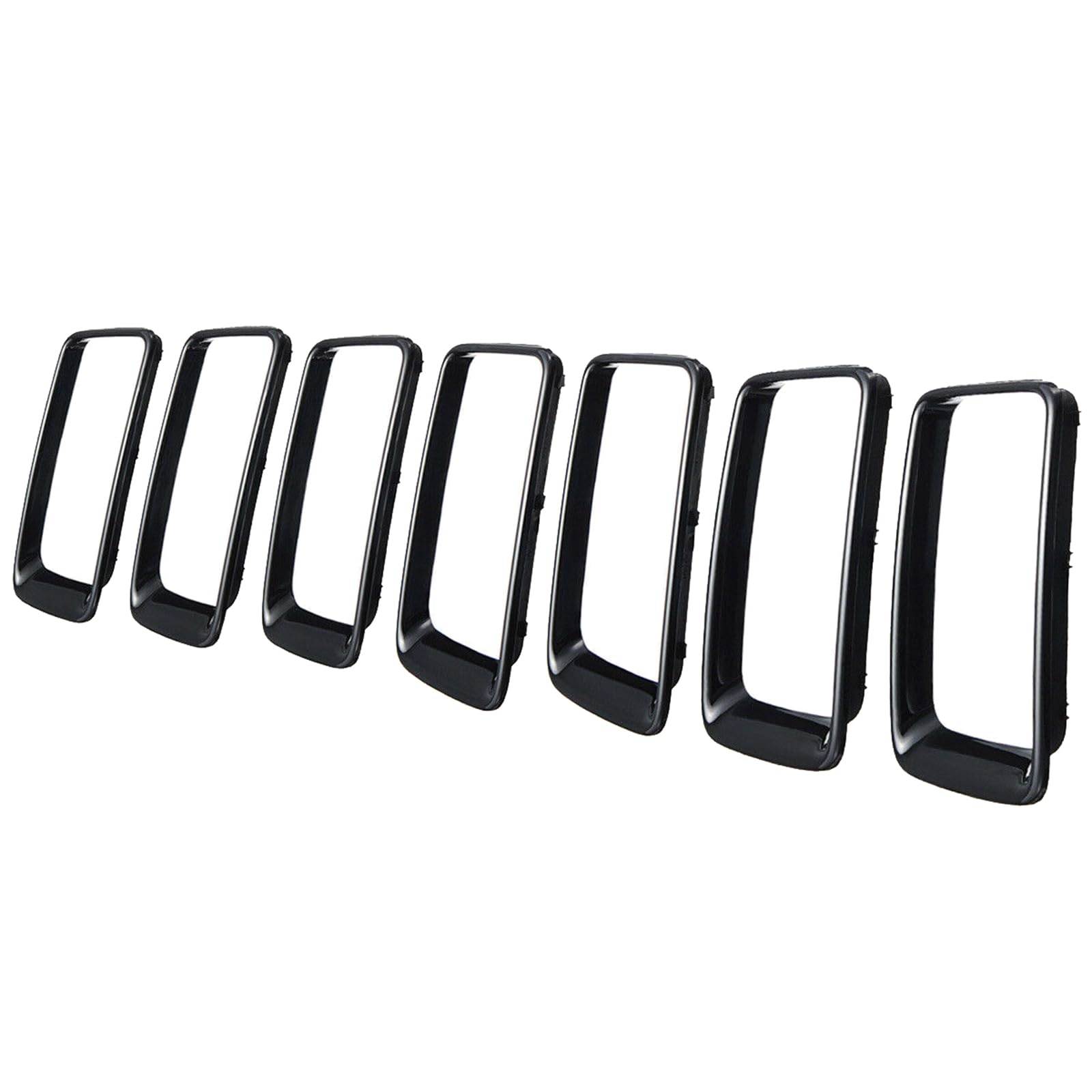 KYYET 7Pcs Front Bumper Rings Grill Vent Insert Trim Cover for 2014-2016 Jeep Grand Cherokee, Gloss Black, ABS Material