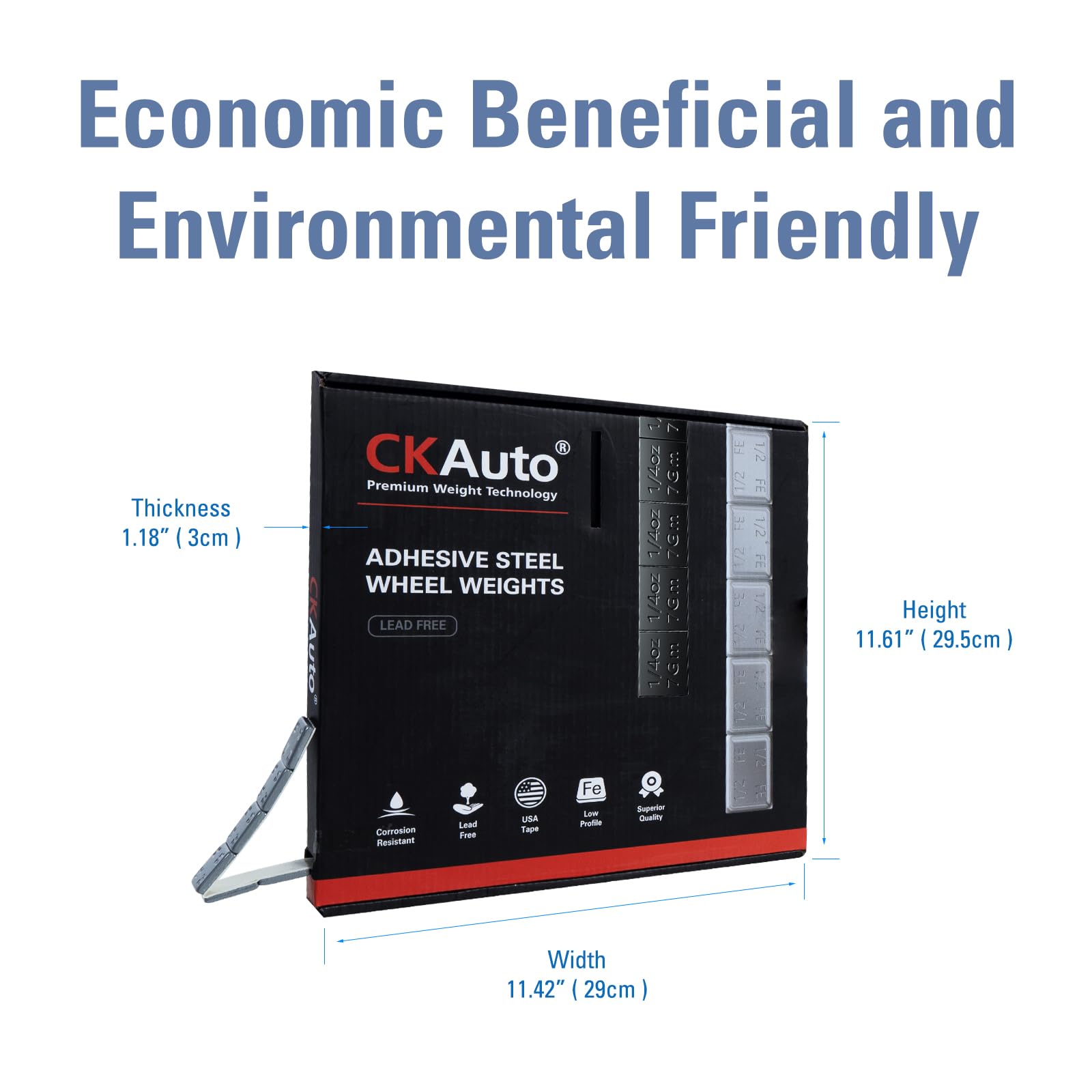 Ckauto 0.5Oz, Wheel Weights, Grey Adhesive Stick On Roll Wheel Weights, 4.2 Kgs/ 9.24 Lb/Roll, 300Pcs, Oe Quality