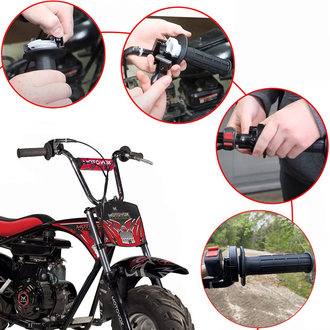 Auto-Moto Twist Throttle Cable Housing Grips Set for Mini Bike Pit Bike Dirt Bike MOTOVOX MBX10 MBX11 and Warrior MB165 MB200 5.