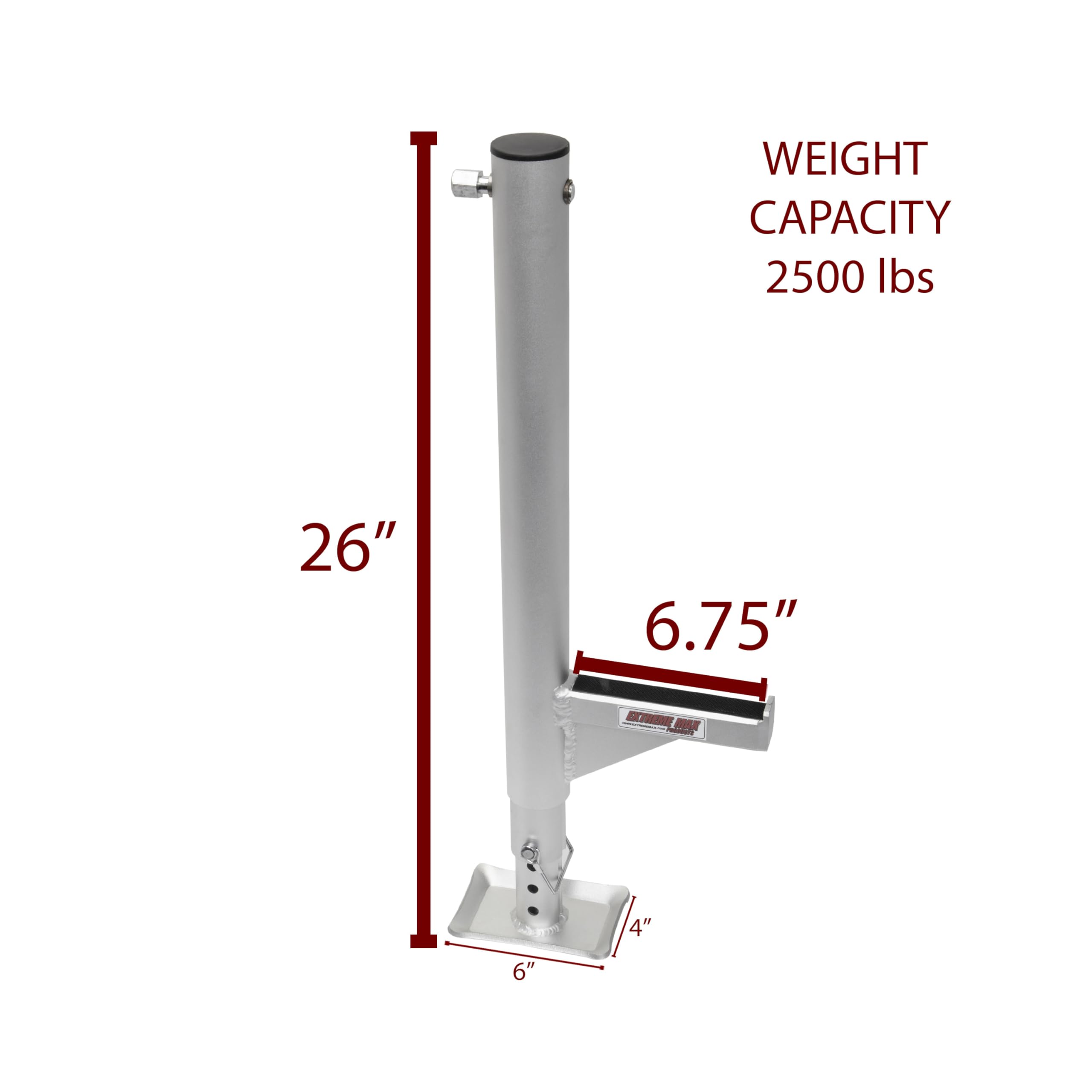 Extreme Max Heavy-Duty ATV/UTV Field Jack, 2500 lbs Capacity, 26" to 36" Range, Aluminum, Silver, Model 5001.6345