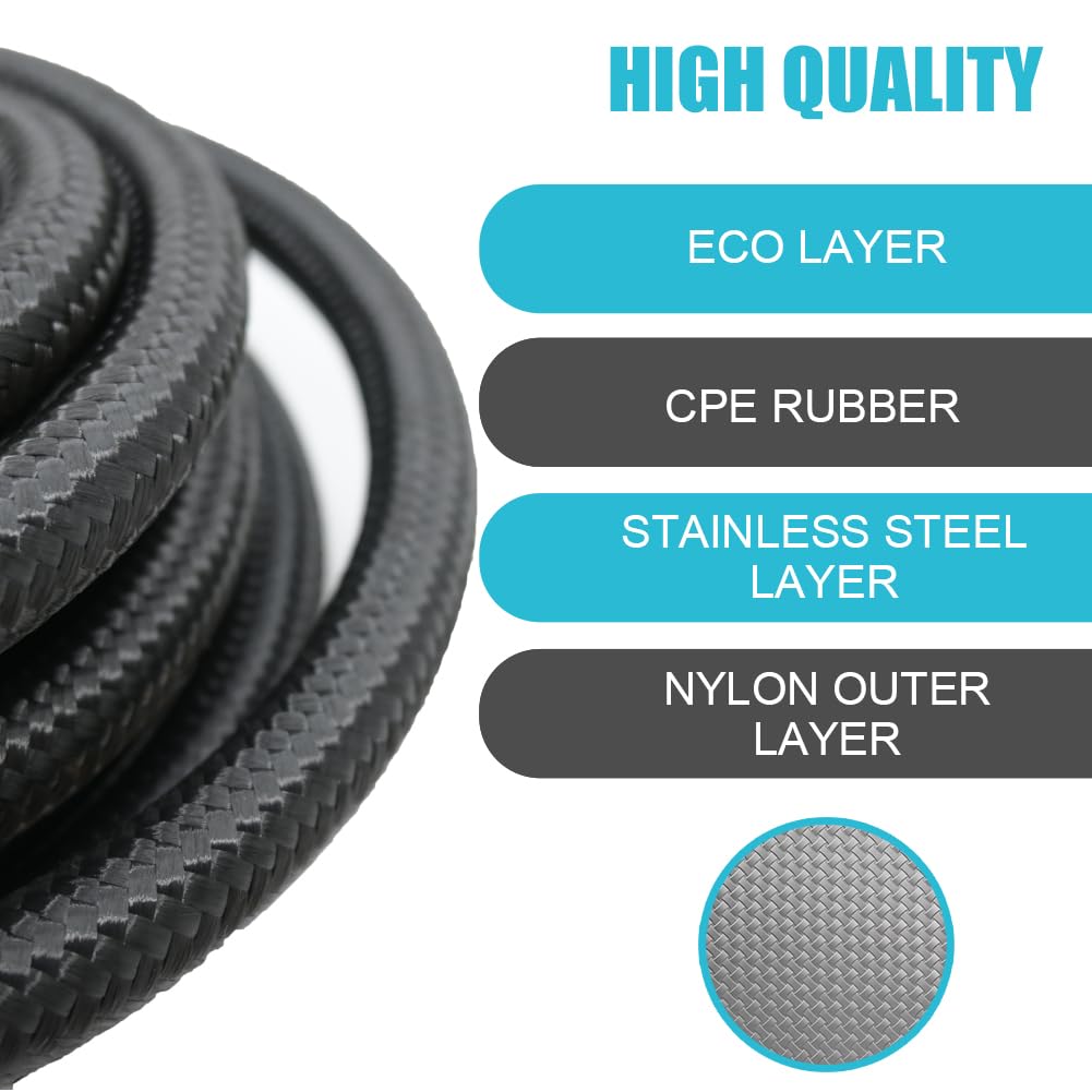 12An Transmission Cooler Line - 12An Fuel Line Hose 10Ft Braided Push Lock Hose 500 Psi High Pressure For Automotive Fuel System