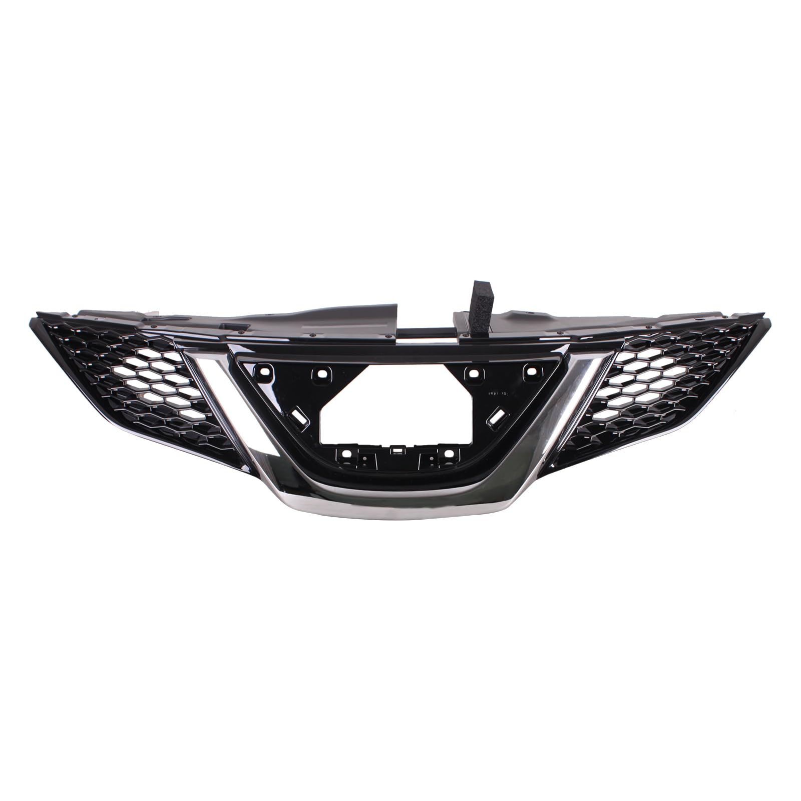 TYG (CAPA QUALITY) Front Grille Compatible with 2018-2019 Nissan Rogue w/o Intelligent Cruise Cont with Chrome Molding, ABS OEM