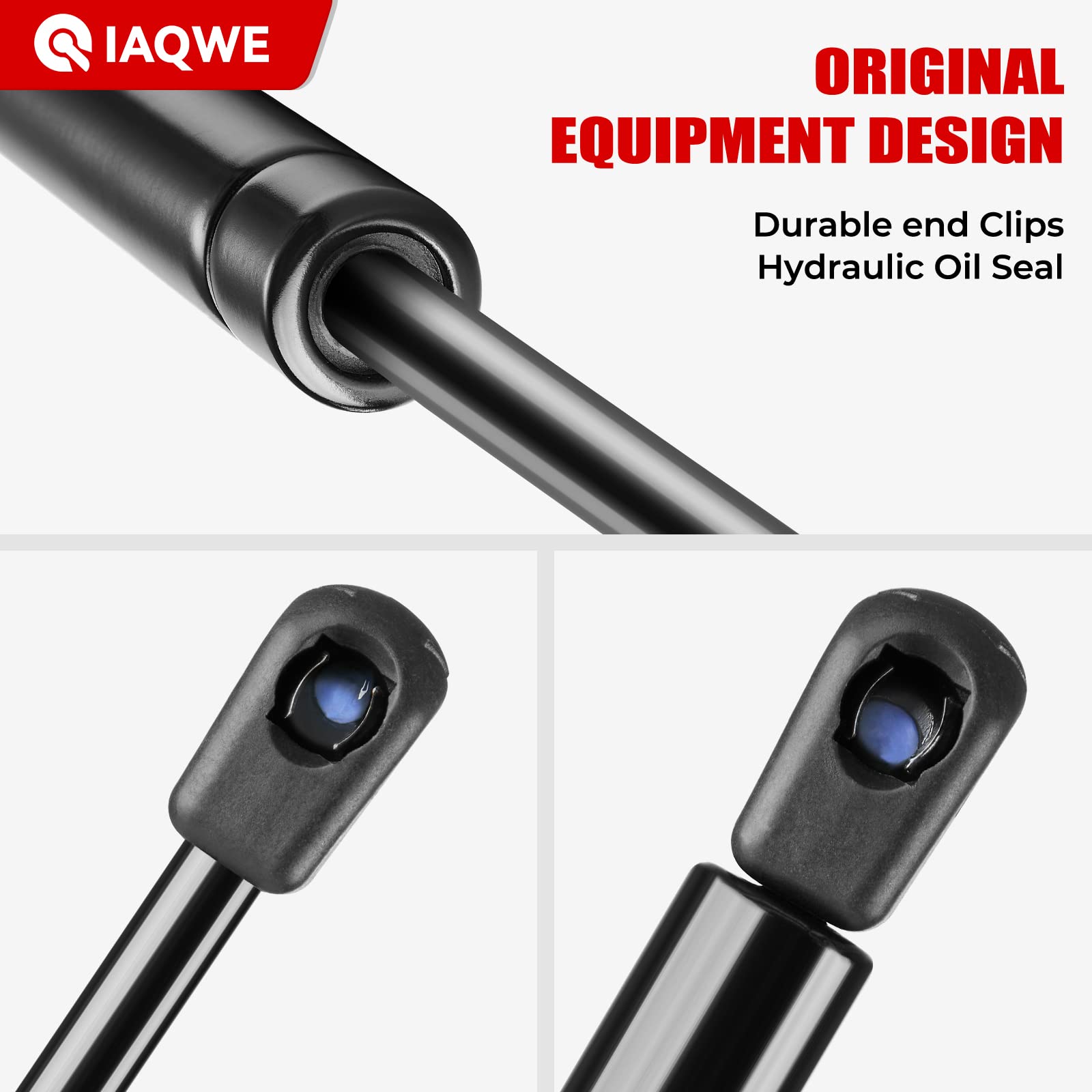 IAQWE Gas Struts Shocks Springs Lift Support 16" 45Lb for Snugtop/Leer Truck Camper Shells - 2PCS, Black, Model C1622331