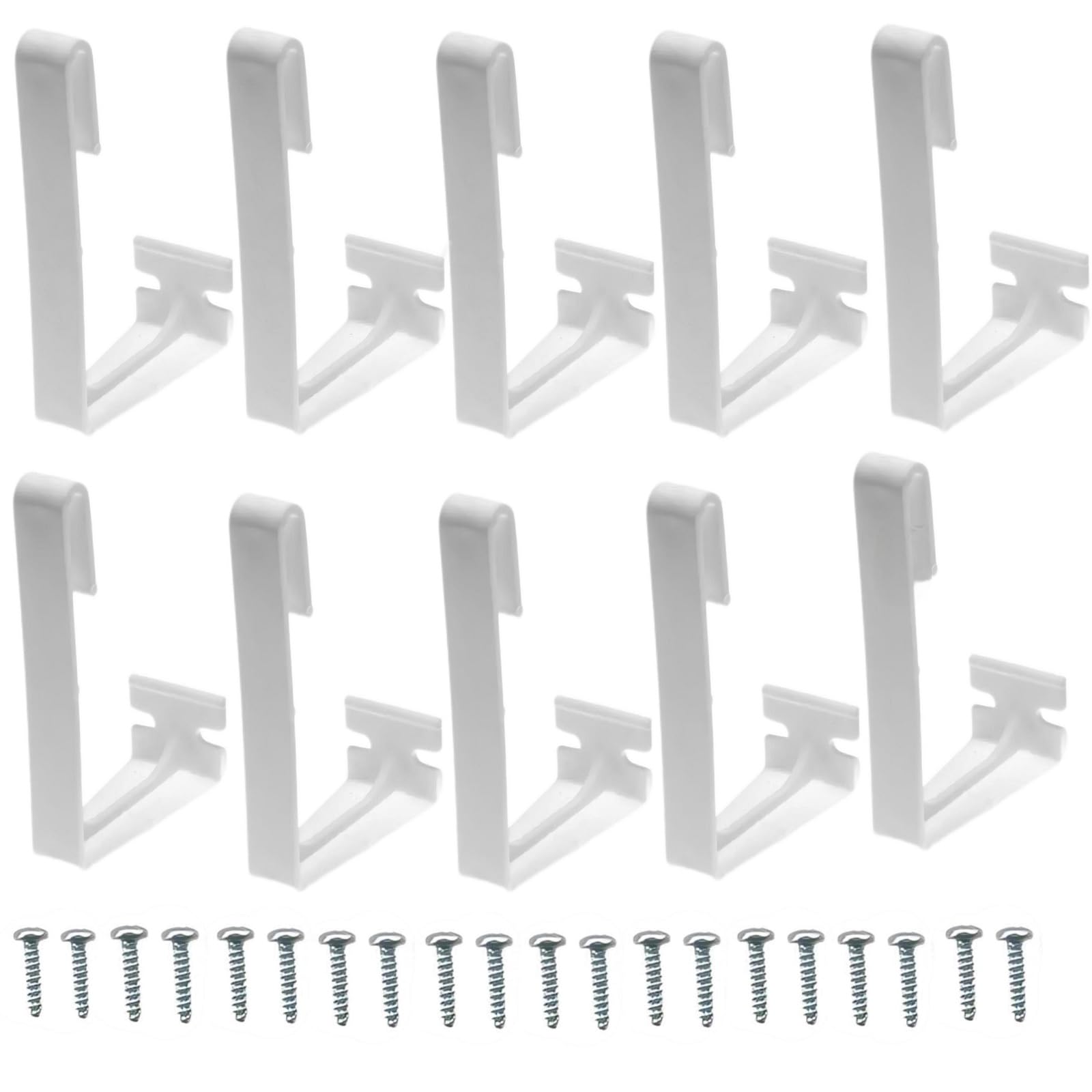 ARYEIELLSOW A285 RV Side Curtain Retainer White Plastic Side Curtain Hold Down with Screws,Window Covering Hardware for Camper M