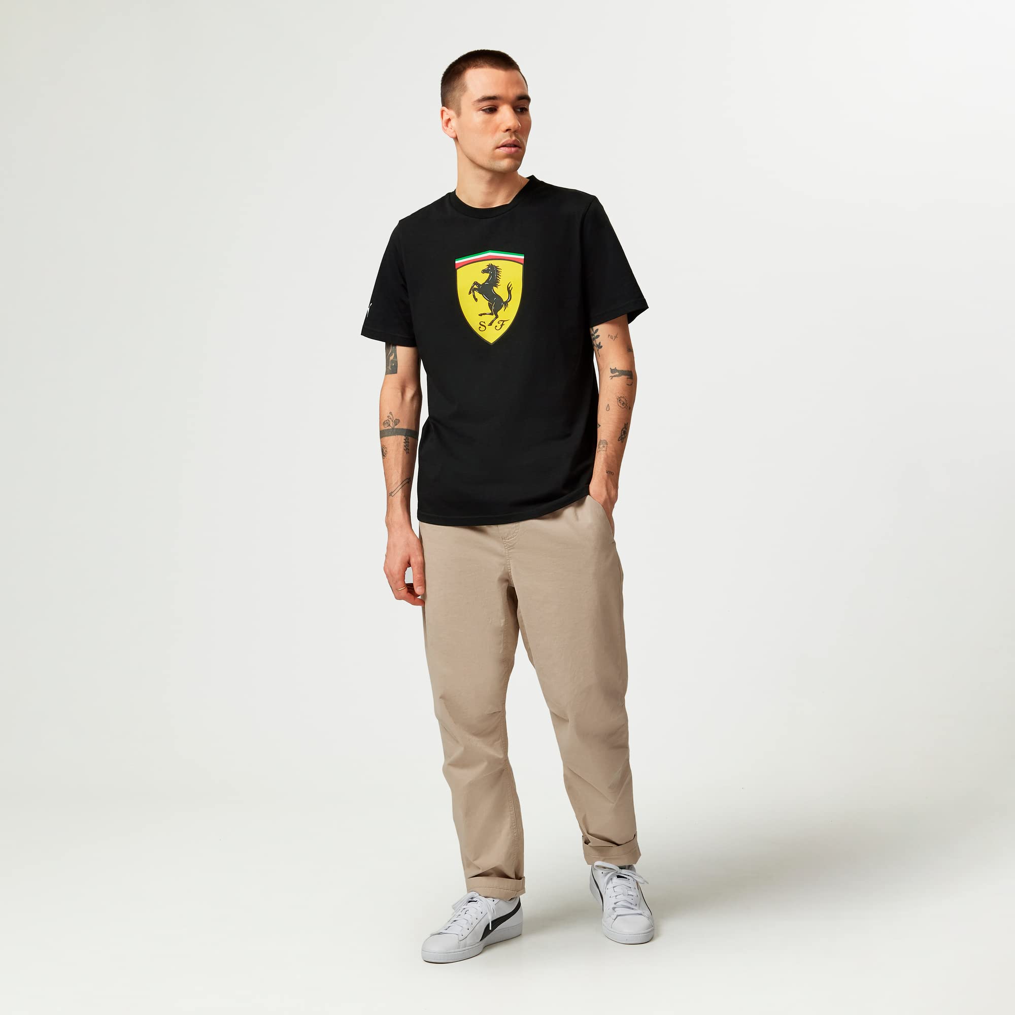 Scuderia Ferrari - Large Shield Tee - Men - Black - Size: S