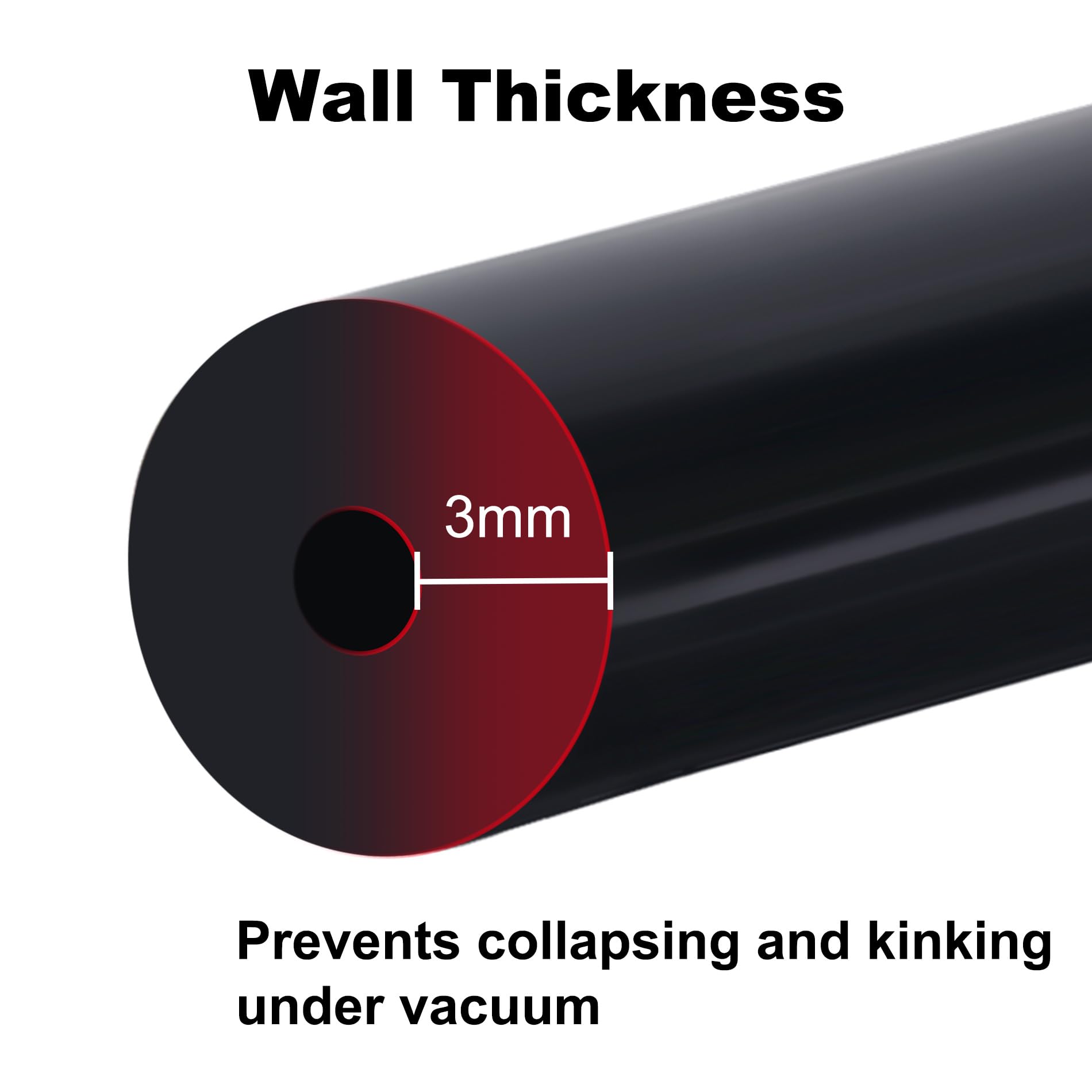Evil Energy 1/4 Silicone Vacuum Tubing Hose Line 10Ft 130Psi Max Pressure Black (6Mm Id)